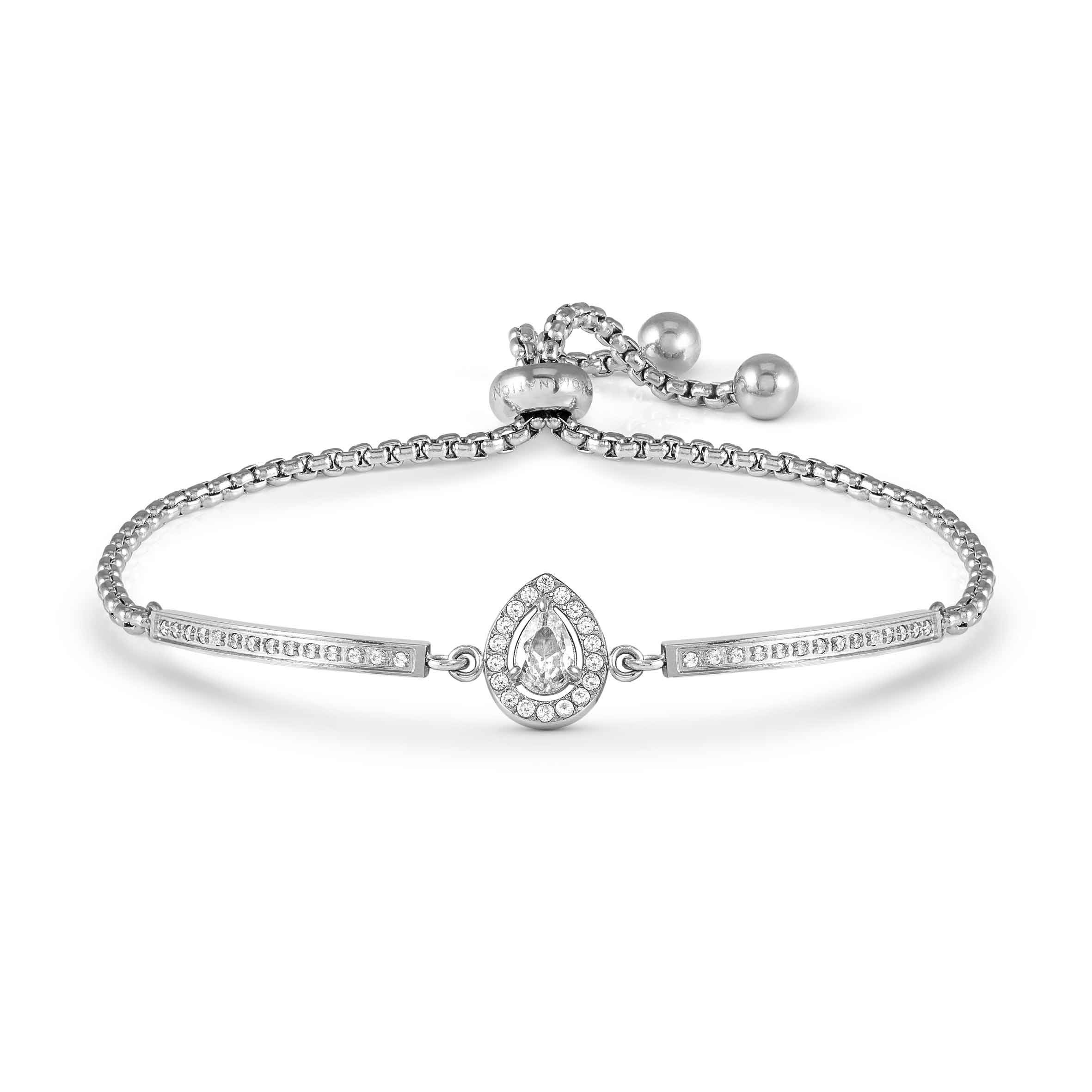 RoyalDream bracelet, Drop, white Crystals and CZ