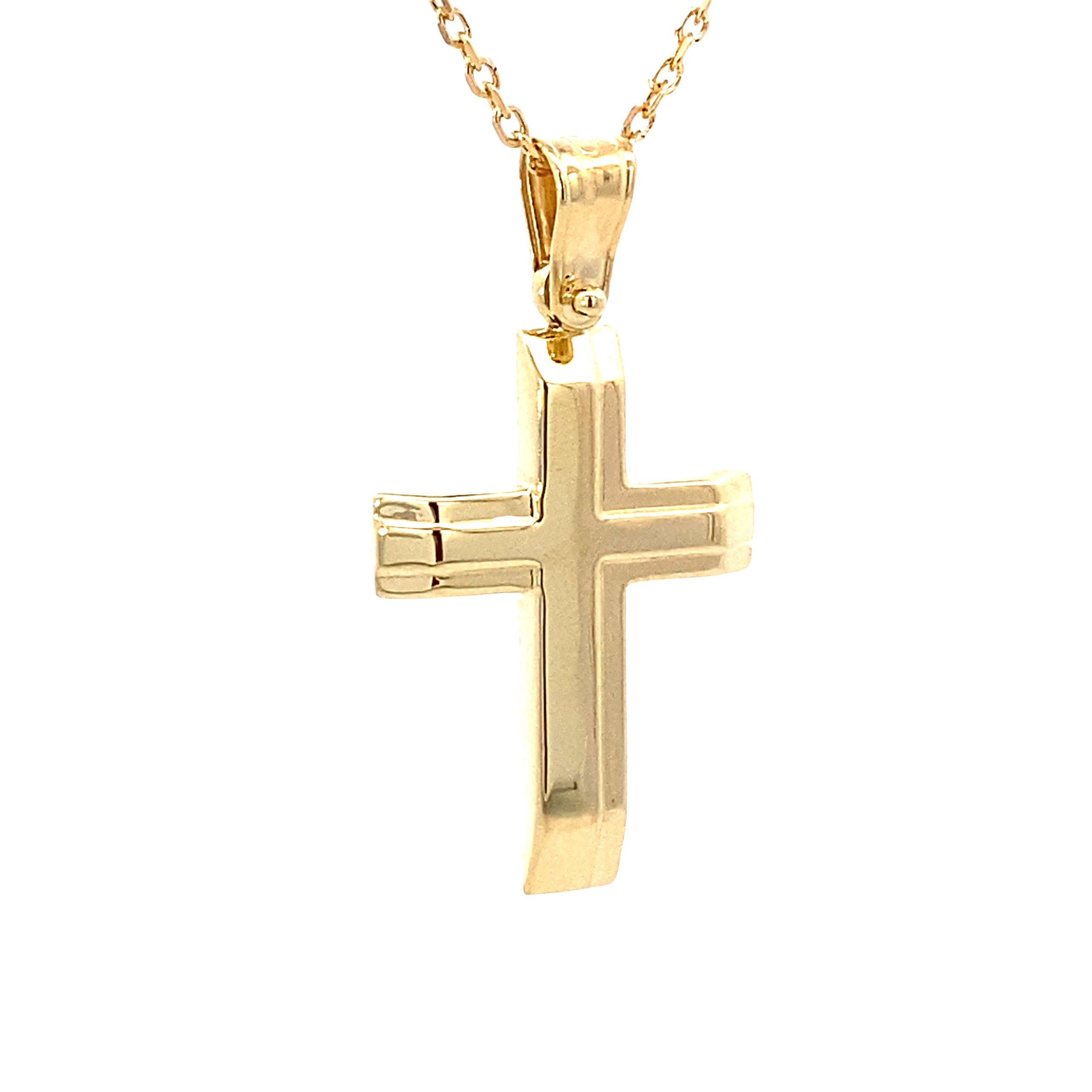 14K Gold Elegance Cross Pendant