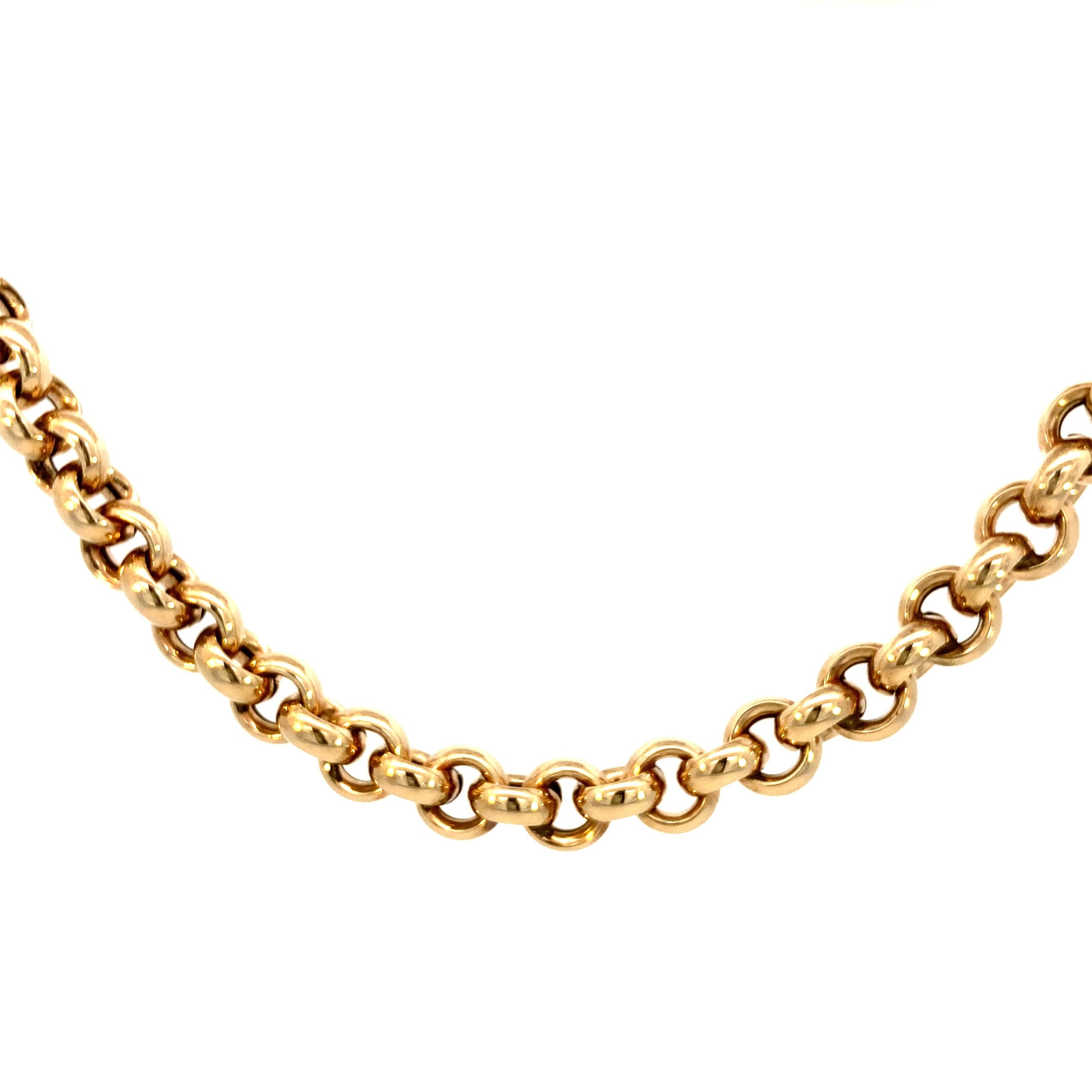 14k Gold Puff Rolo Chain