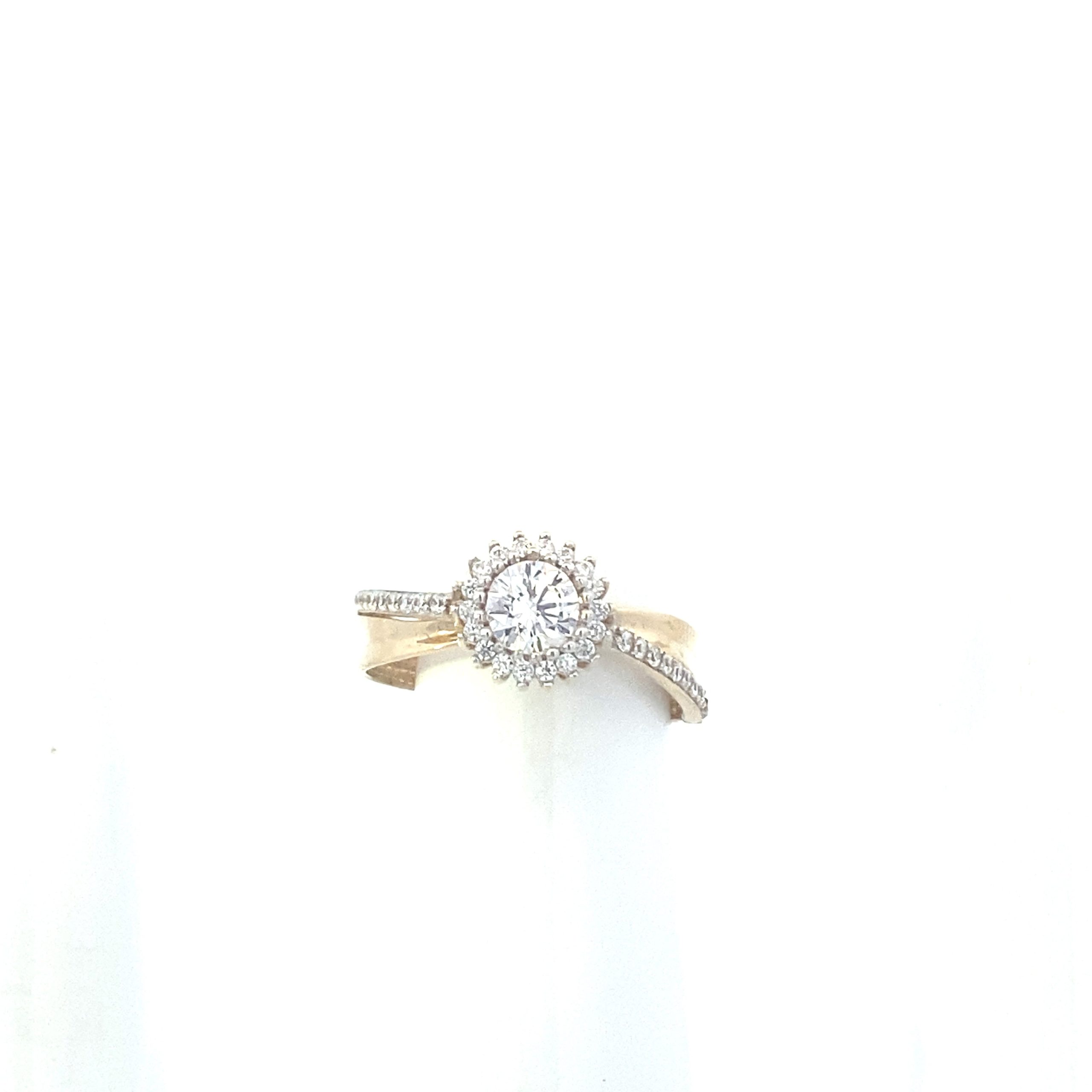 14K Gold Double Halo Wedding Ring