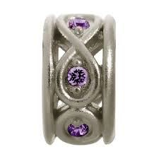 Sparkling Amethyst Eternity Charm (Silver/Purple)