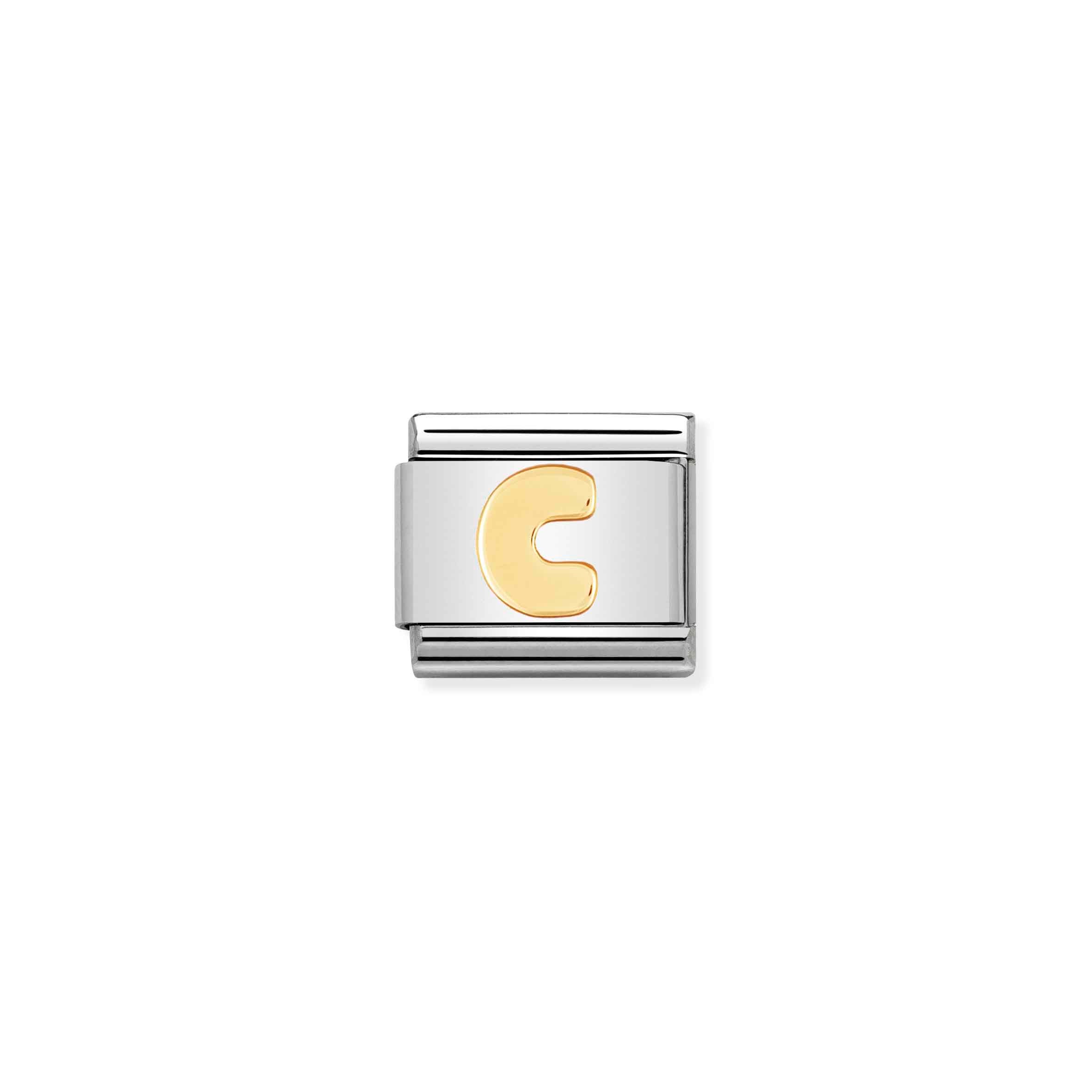 Charm, Composable Link, Letter C in bonded yellow gold