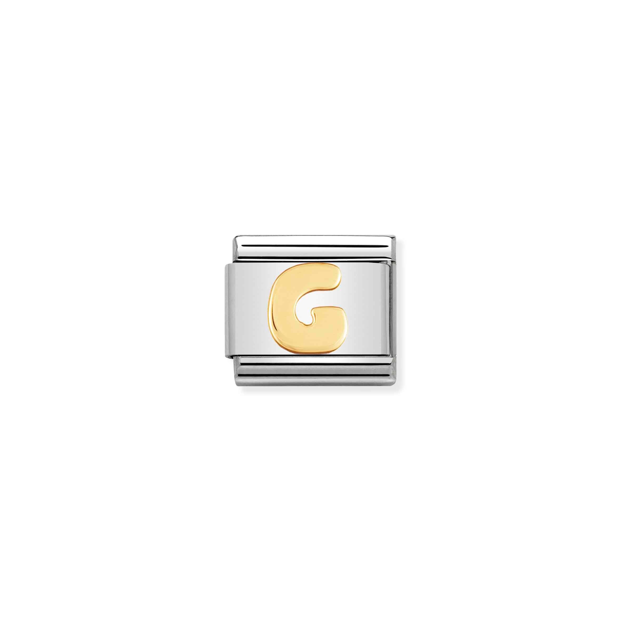 Charm, Composable Link, Letter G in bonded yellow gold