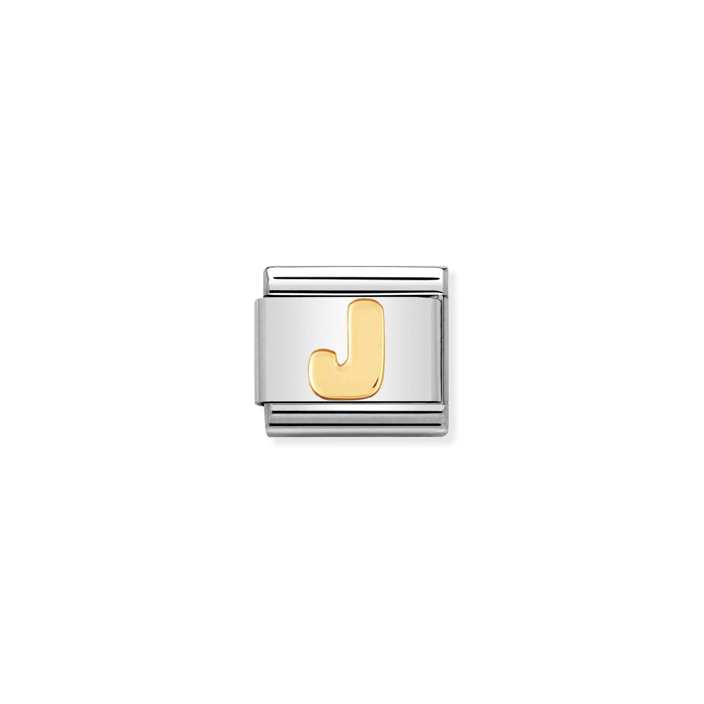Charm, Composable Link, Letter J in bonded yellow gold