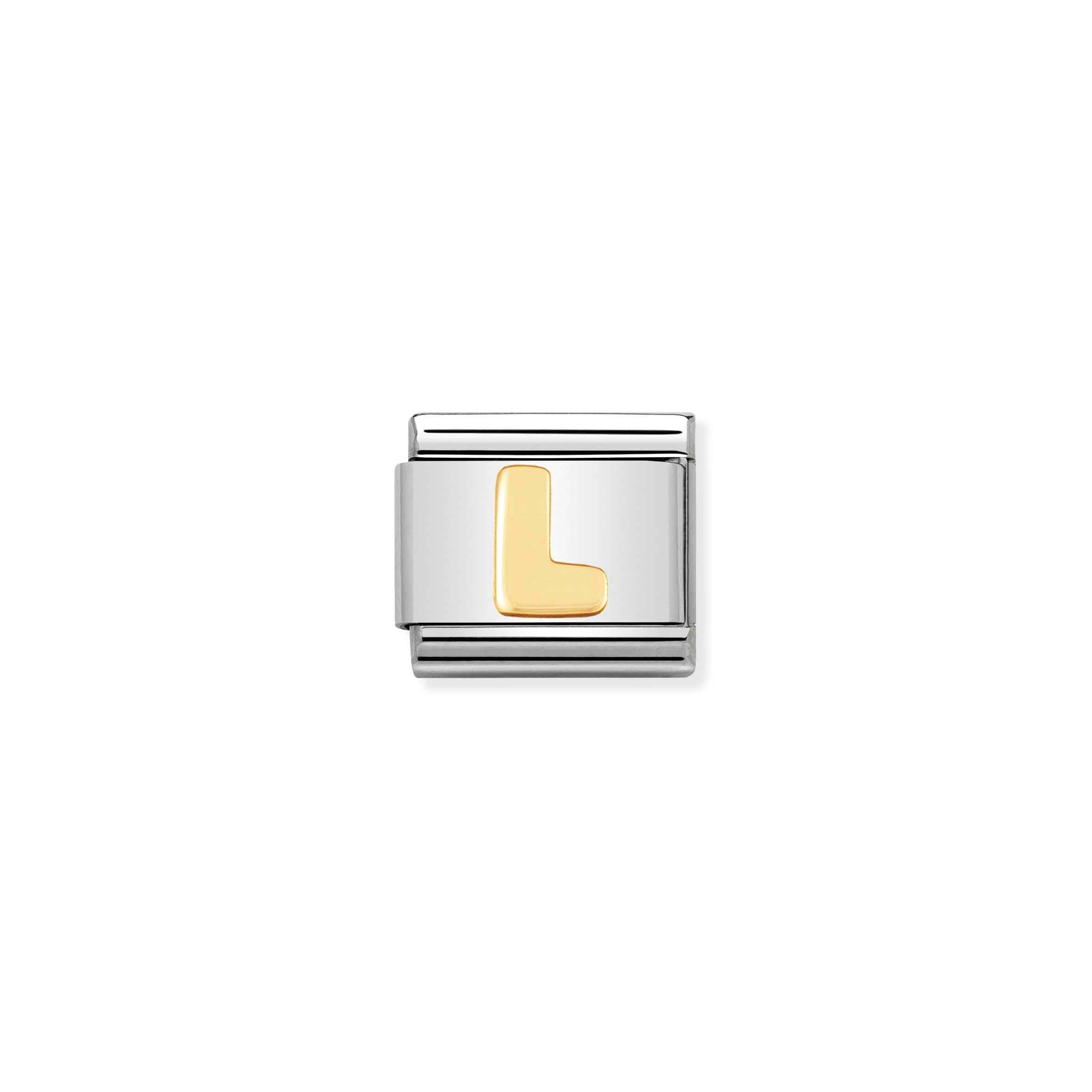 Charm, Composable Link, Letter L in bonded yellow gold
