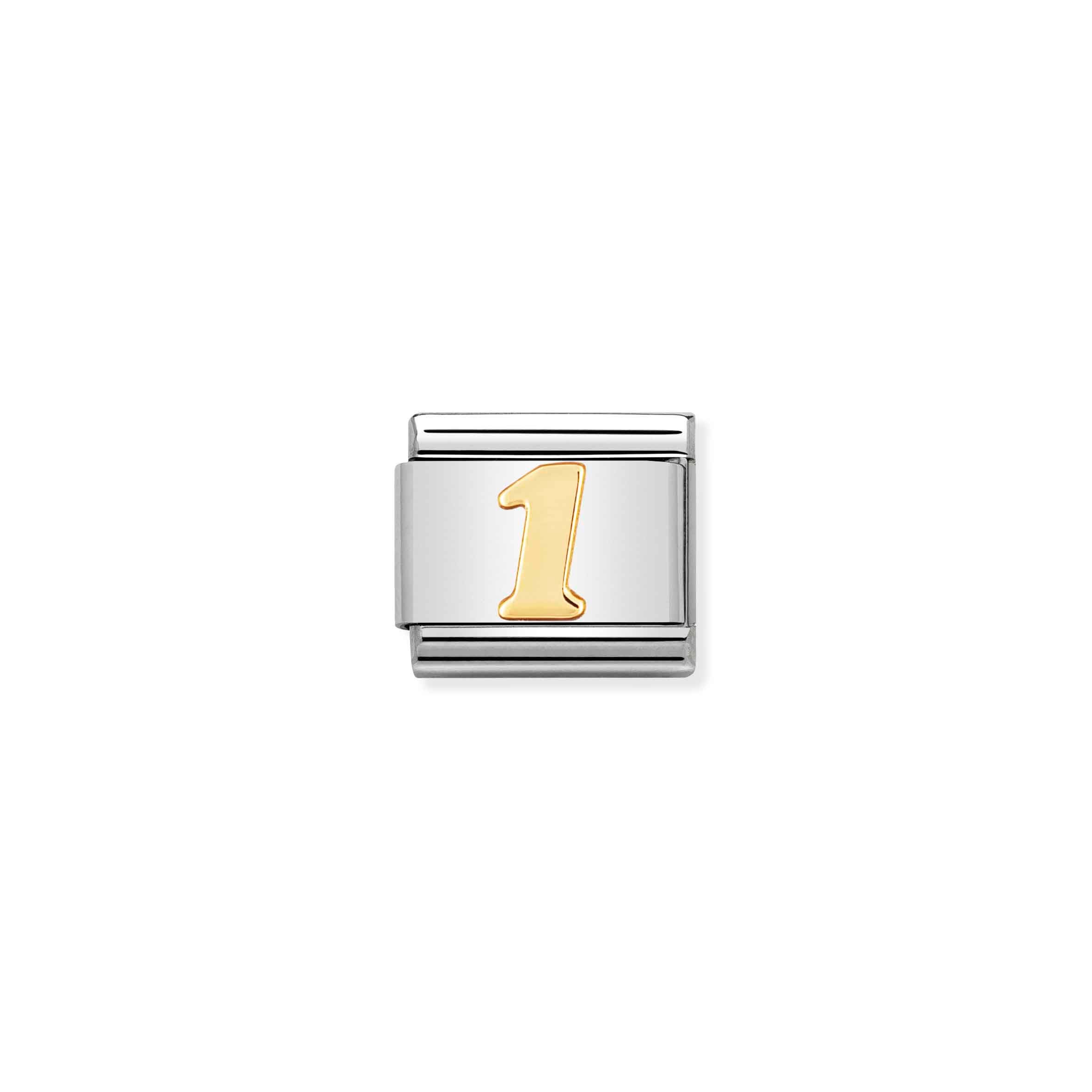 Charm, Composable Link, Number 1 in bonded yellow gold