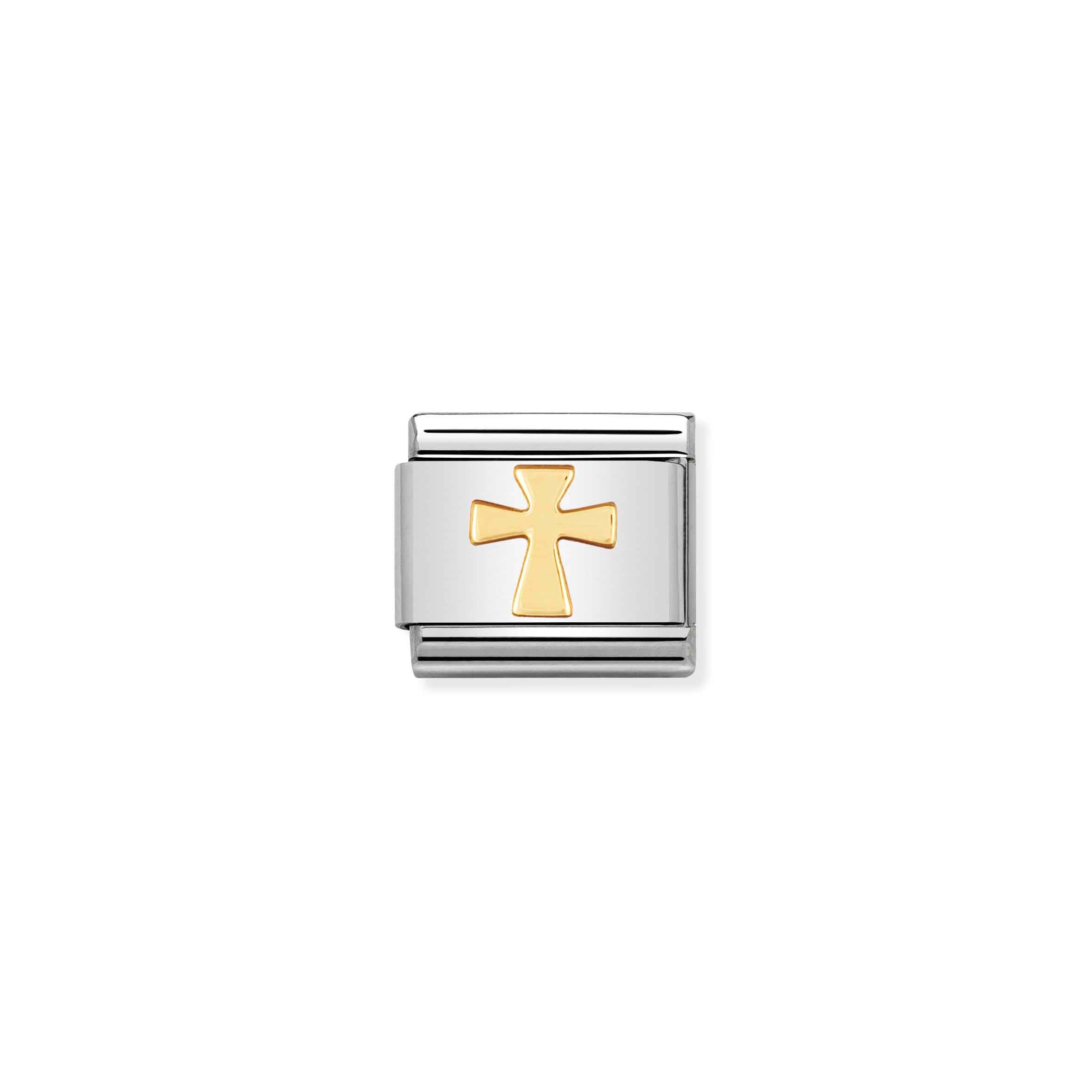 Charm, Composable Link, Cross symbol in Gold