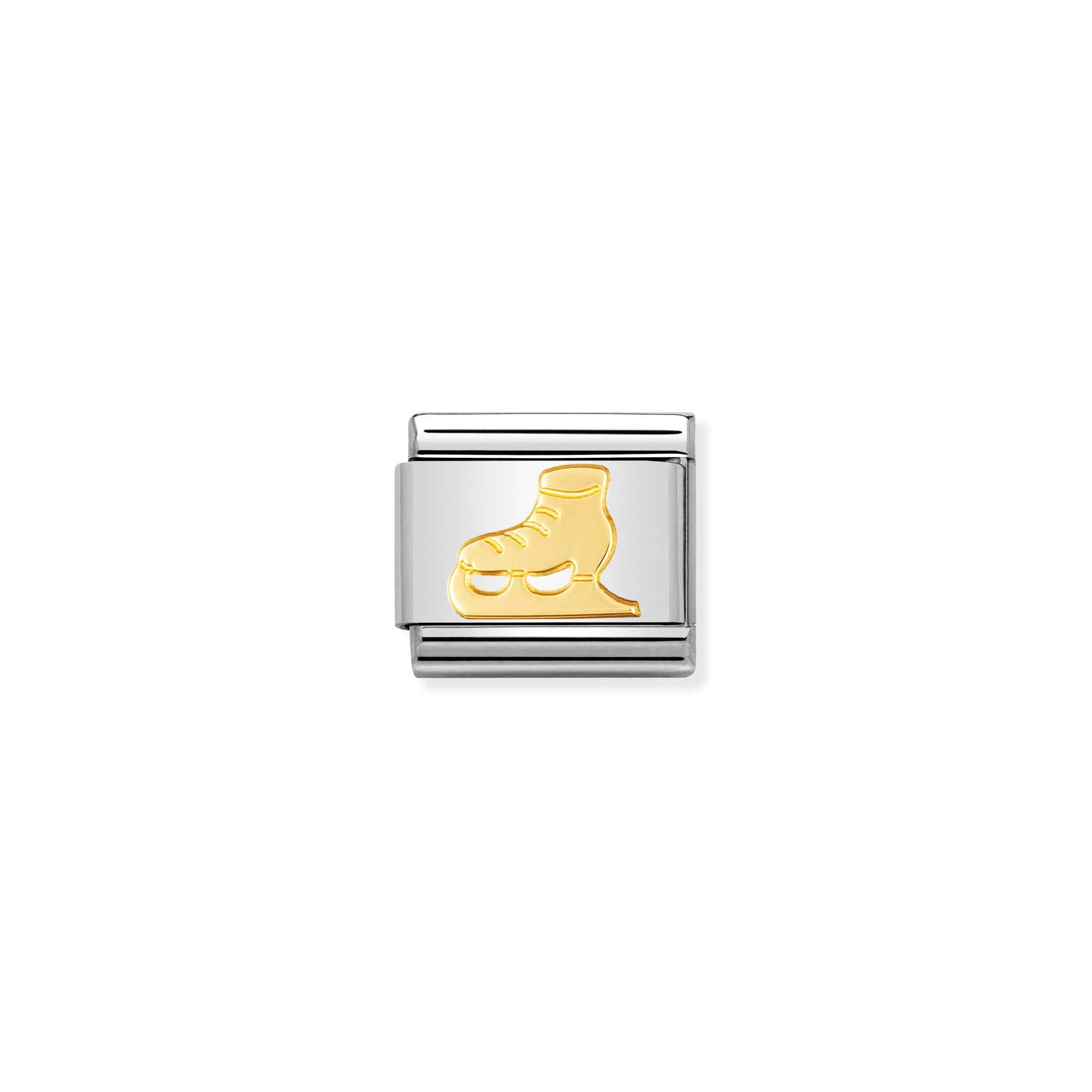 Charm, Composable Link, Ice Skate in bonded yellow gold