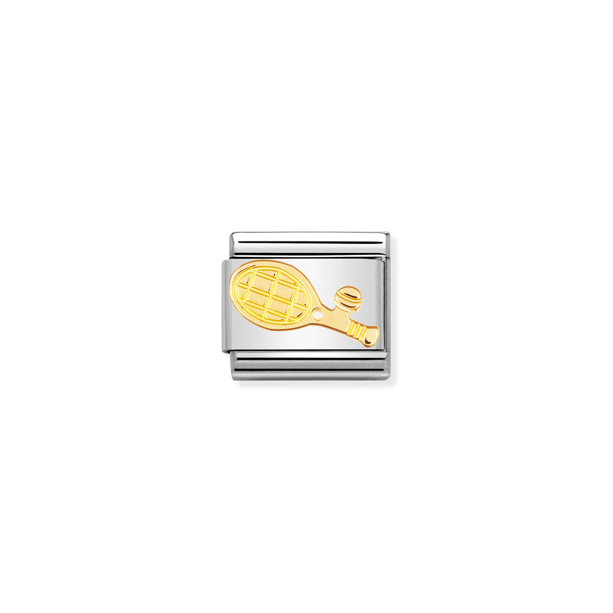 Charm, Composable Link, Tennis Racket in bonded yellow gold