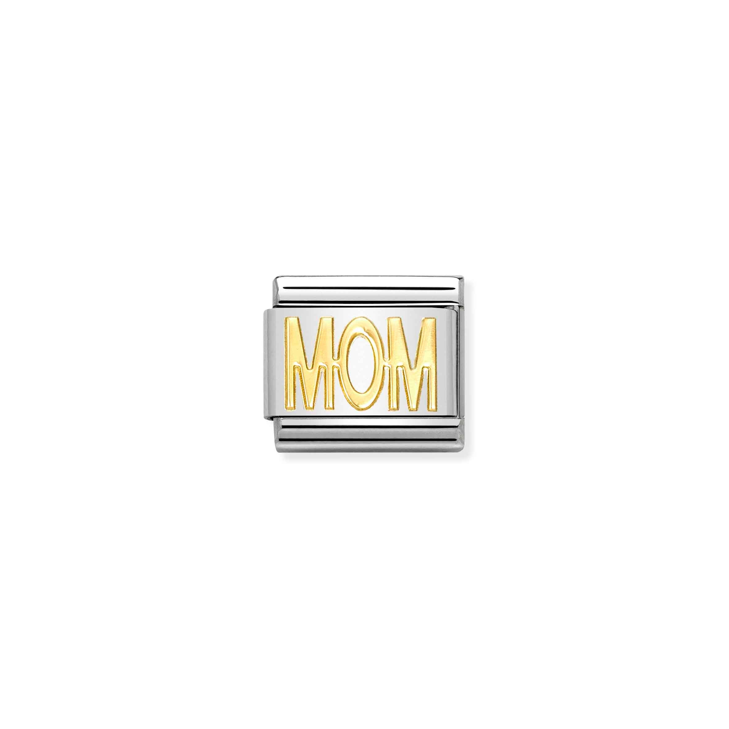 Charm, Composable Link, MOM in bonded yellow gold