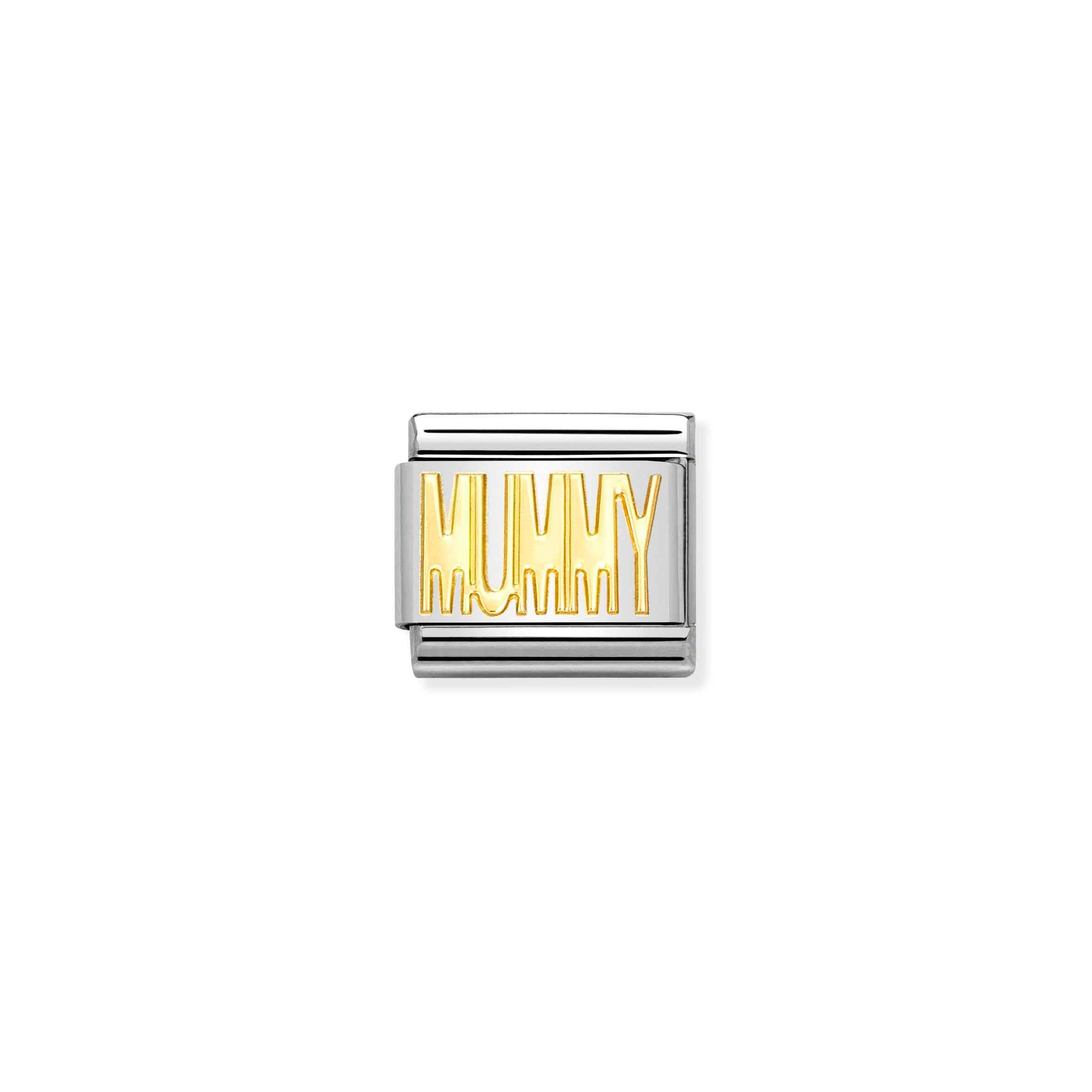 Charm, Composable Link, MUMMY in bonded yellow gold