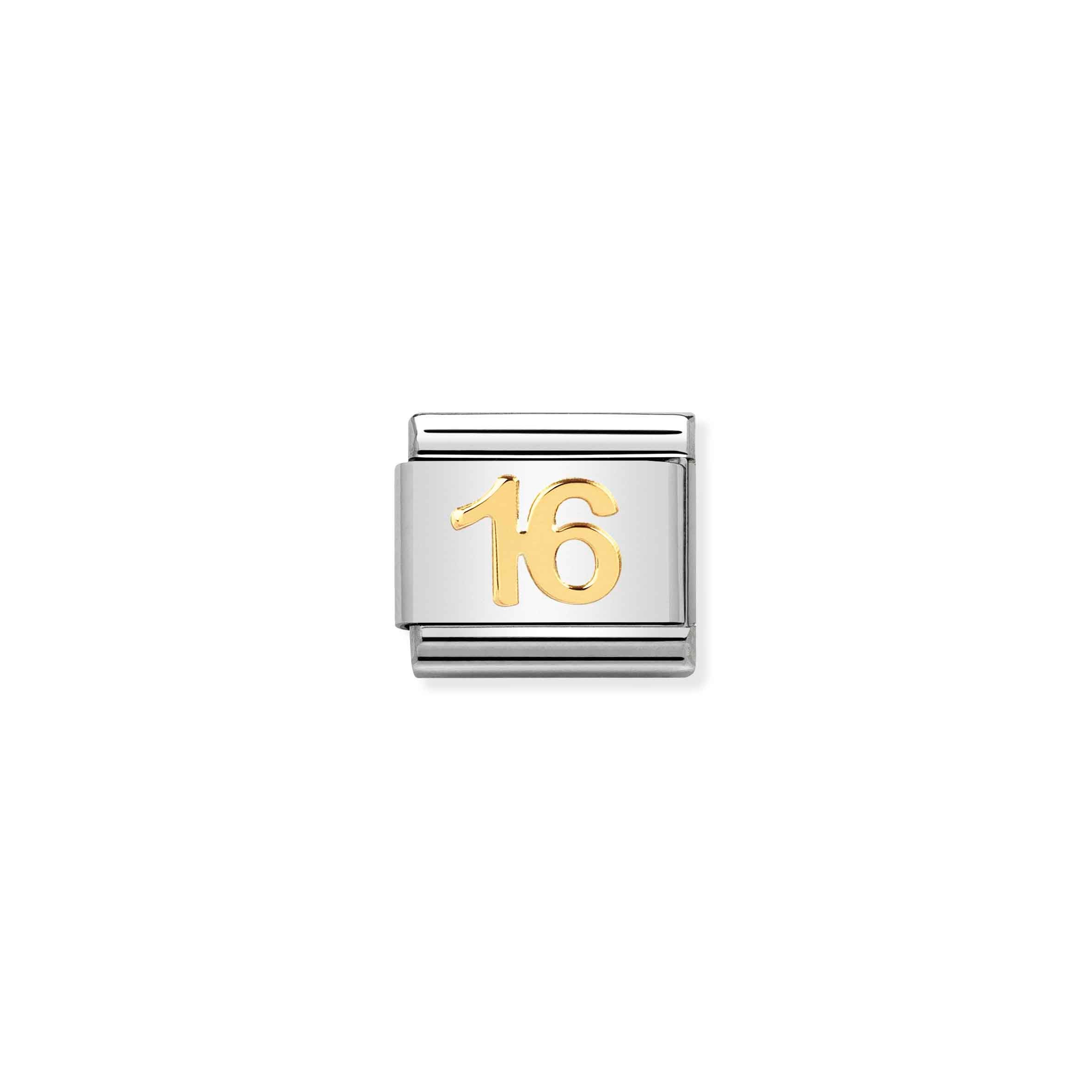 Charm, Composable Link, gold Number 16