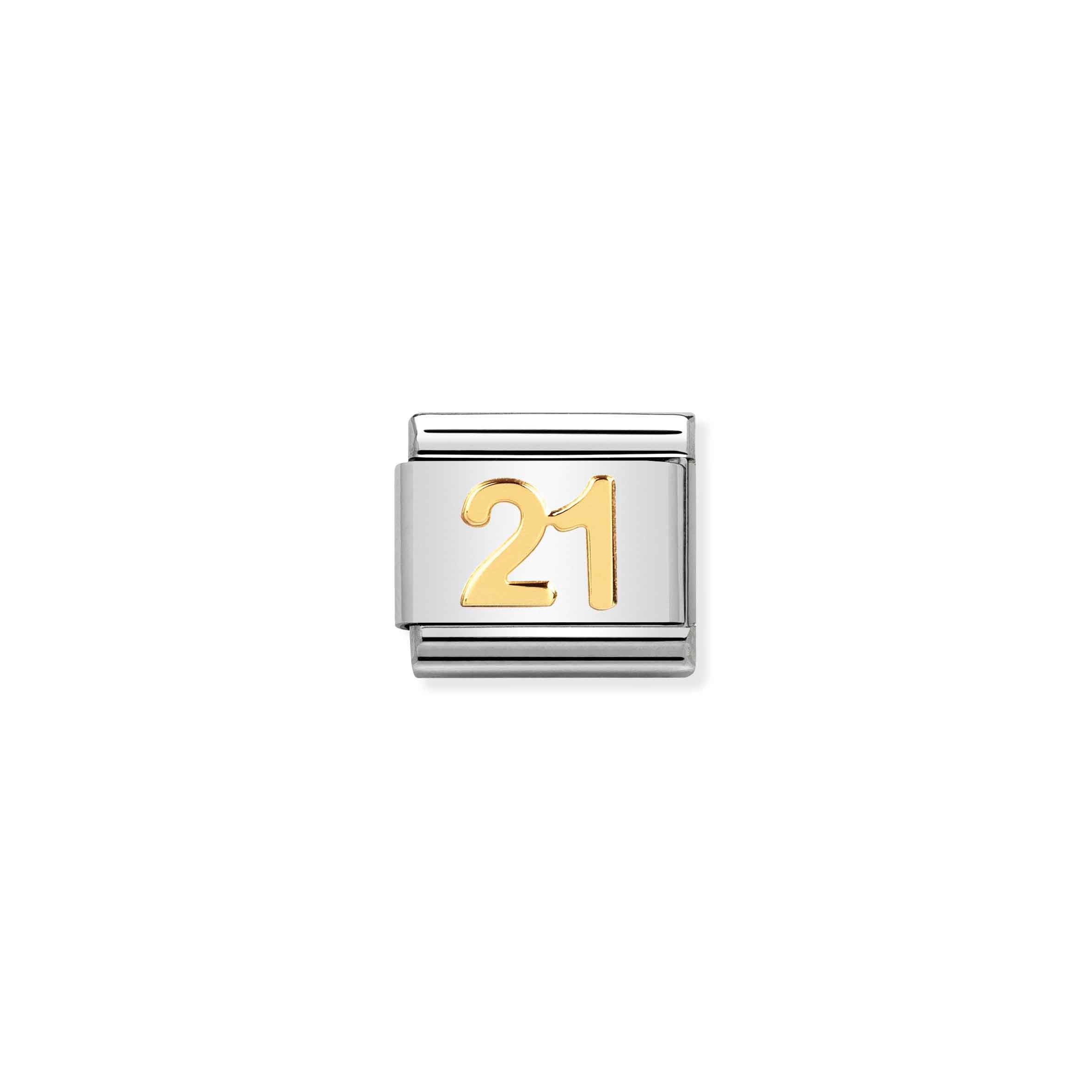 Charm, Composable Link, gold Number 21