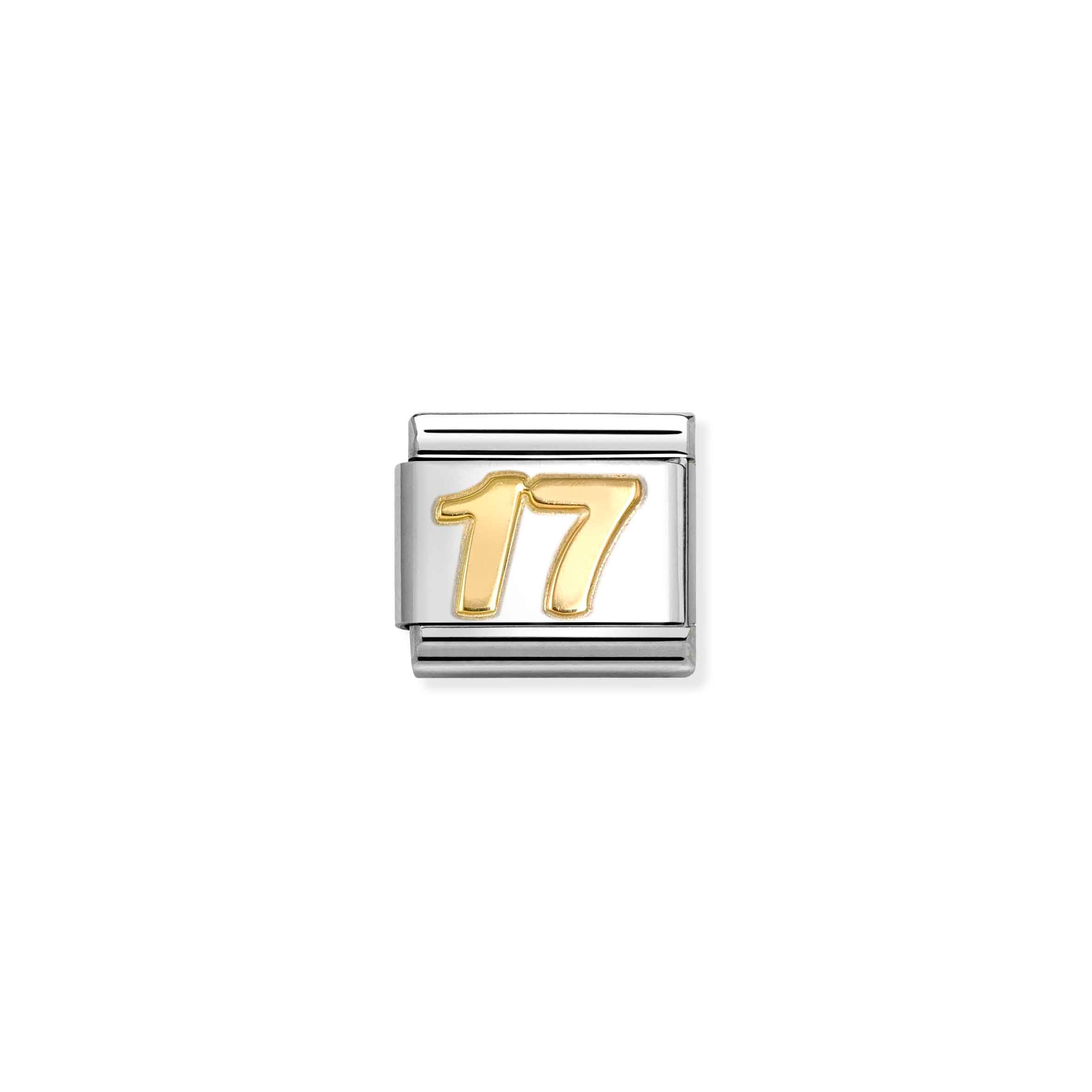 Charm, Composable Link, yellow gold number 17
