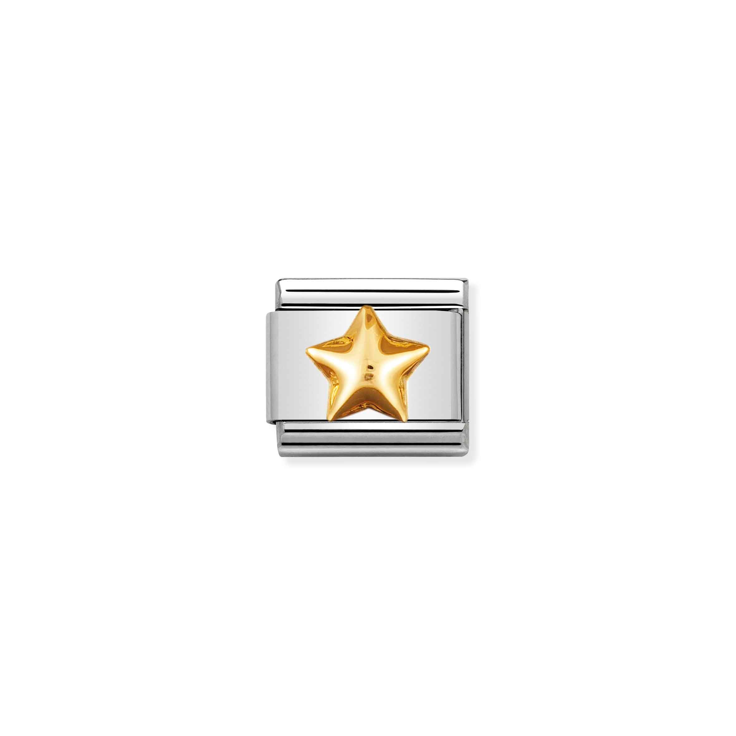 Charm, Composable Link, Raised Star in Gold