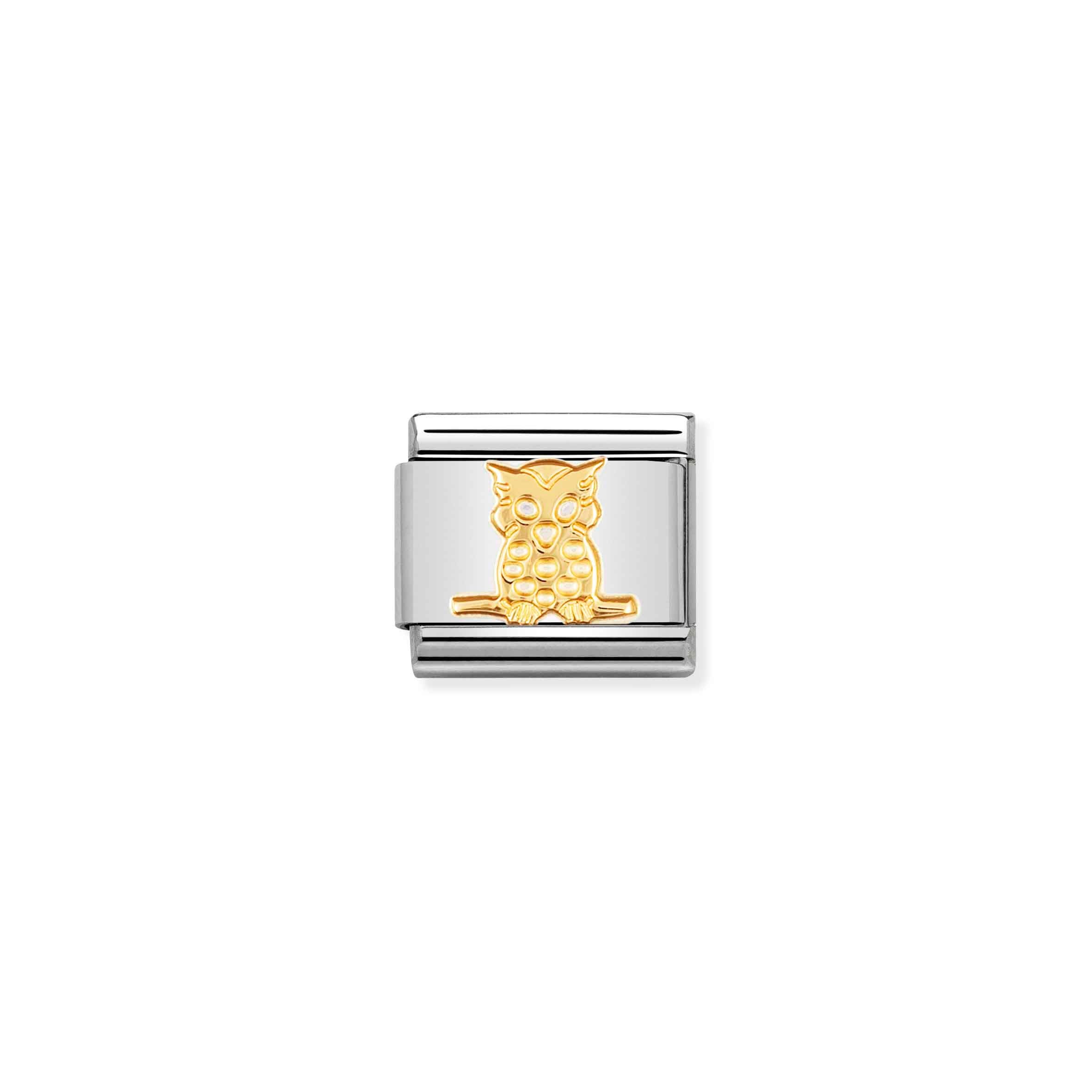 Charm, Composable Link, Owl in Gold