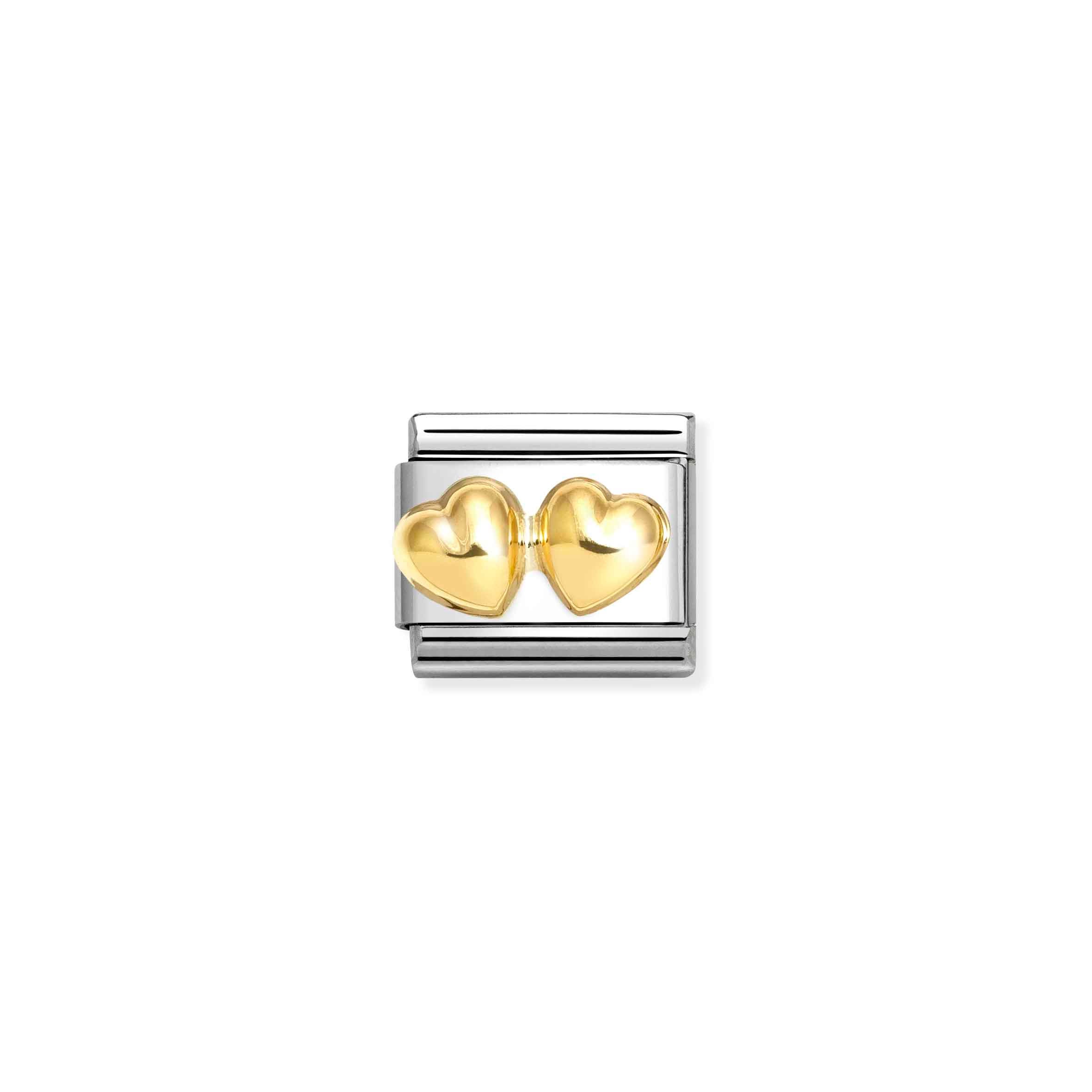Charm, Composable Link, Raised Double Heart
