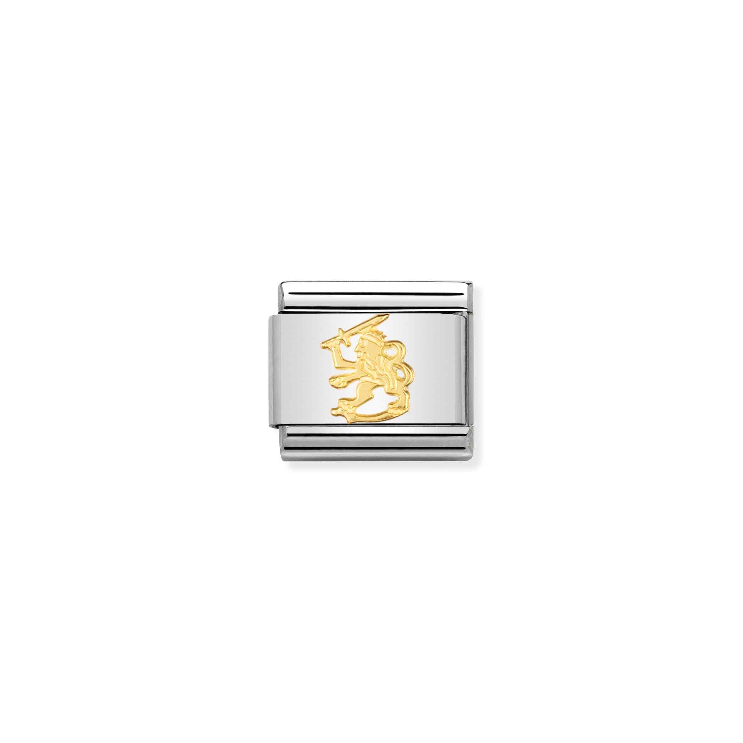 Charm, Composable Link, Rampant Lion in Gold