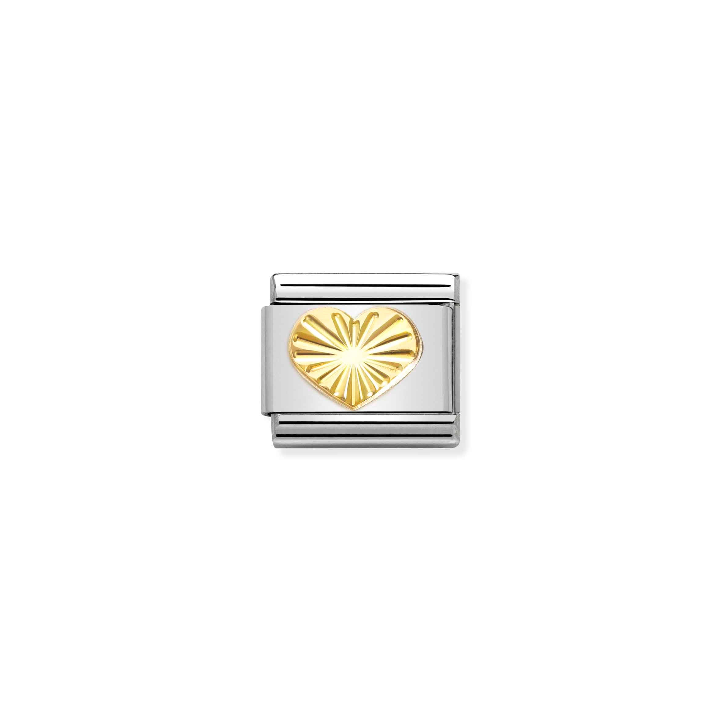 Charm, Composable Link, Heart, etched detail