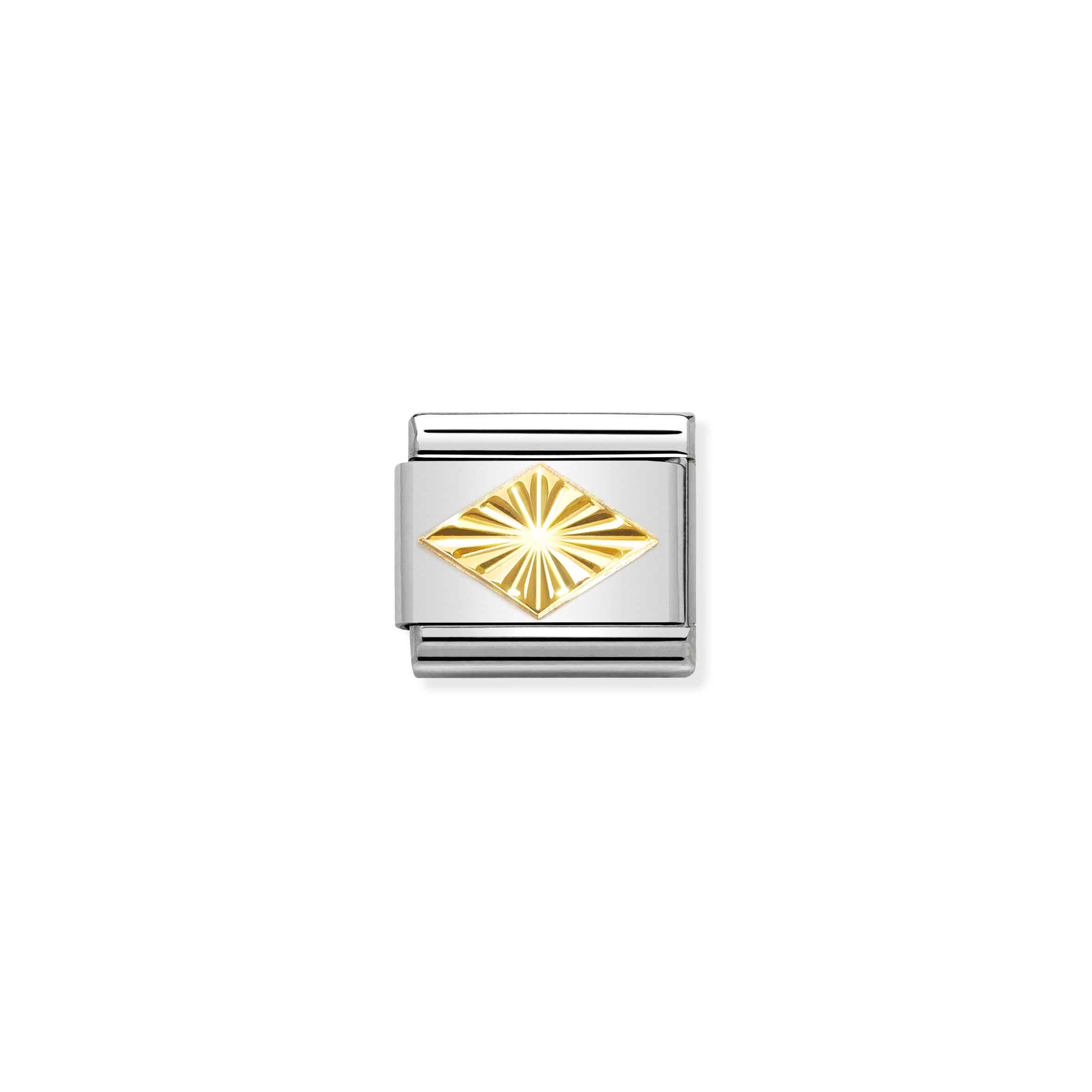 Charm, Composable Link, Rhombus, etched detail