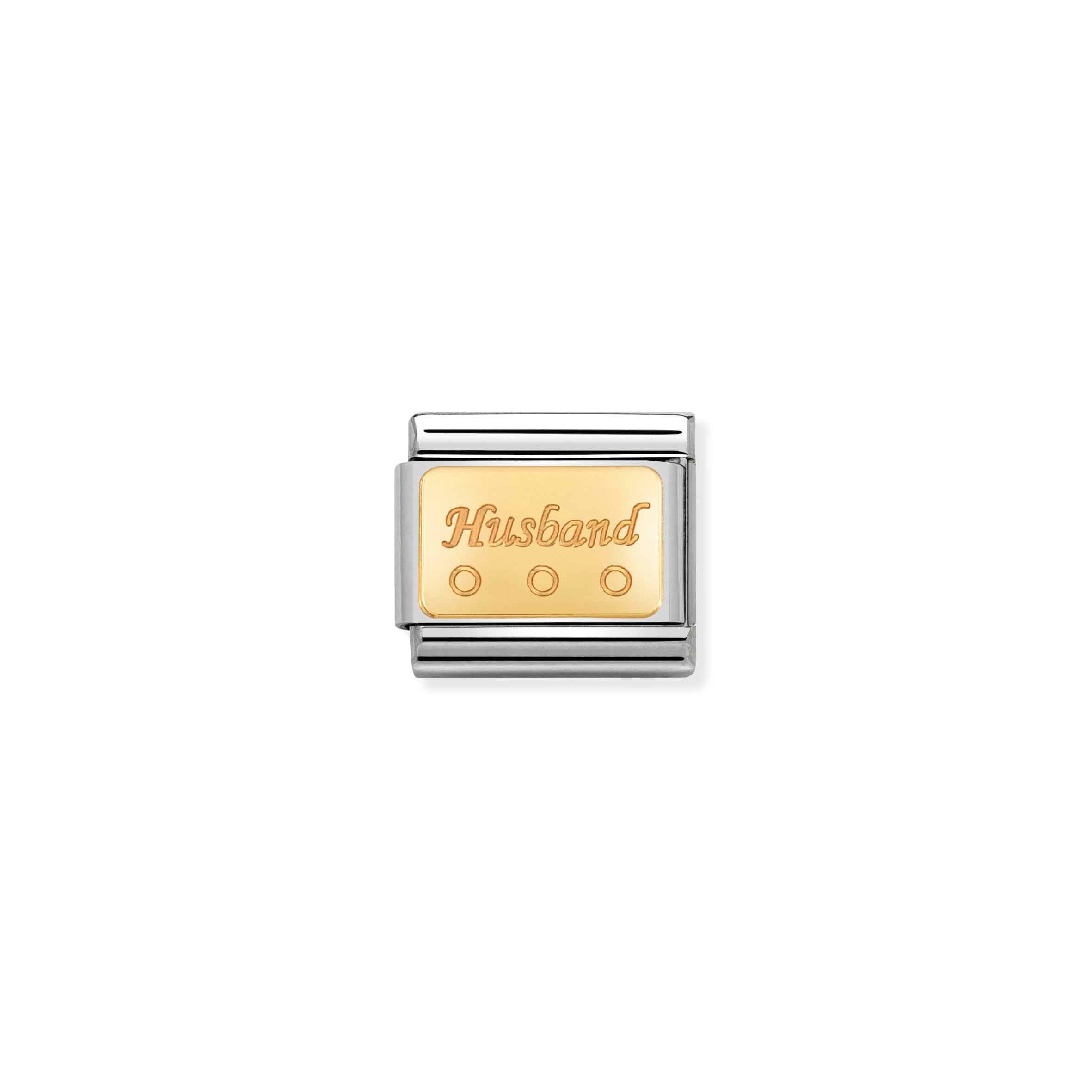 Charm, Composable Link, Husband in yellow gold