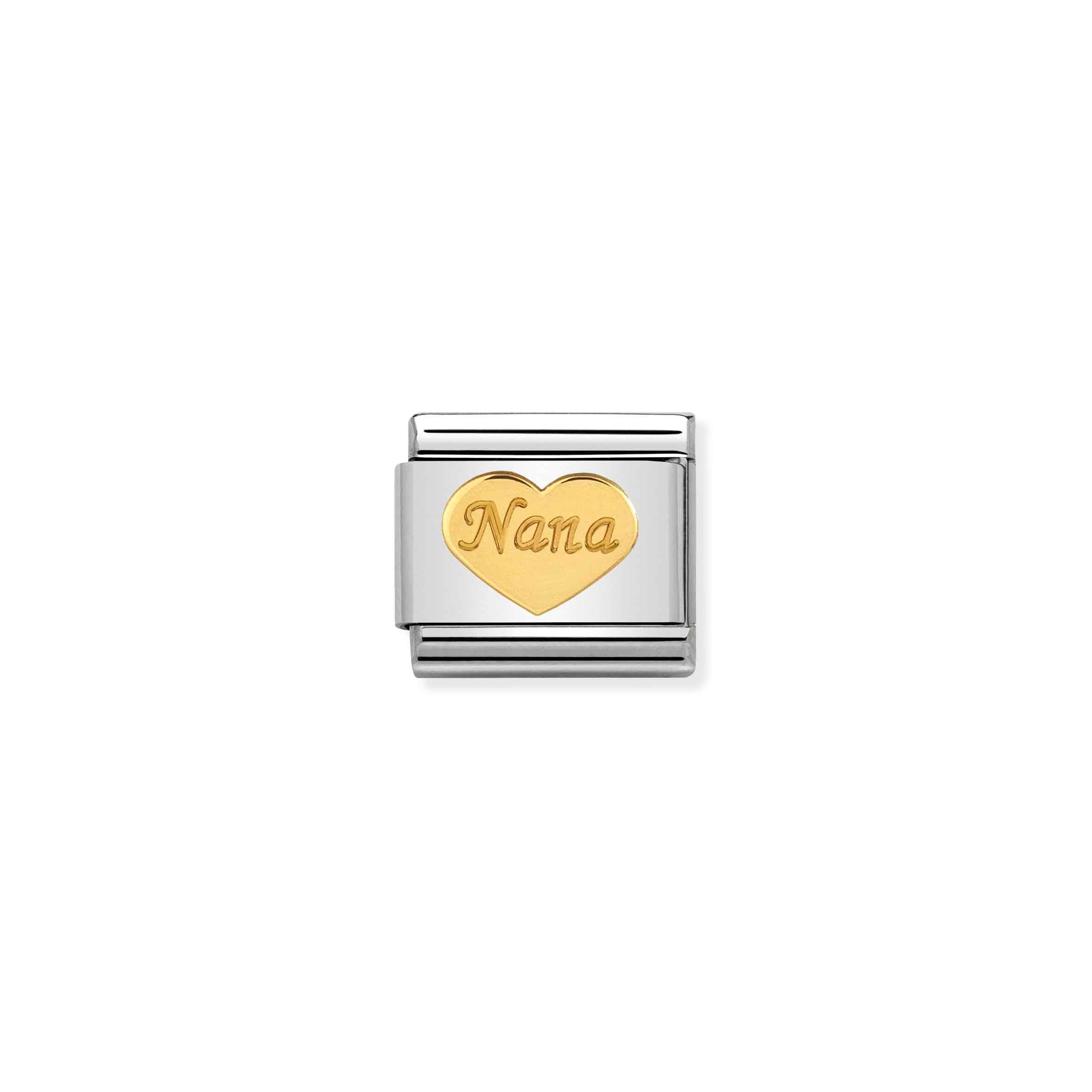 Charm, Composable Link, Heart and Nana in Gold