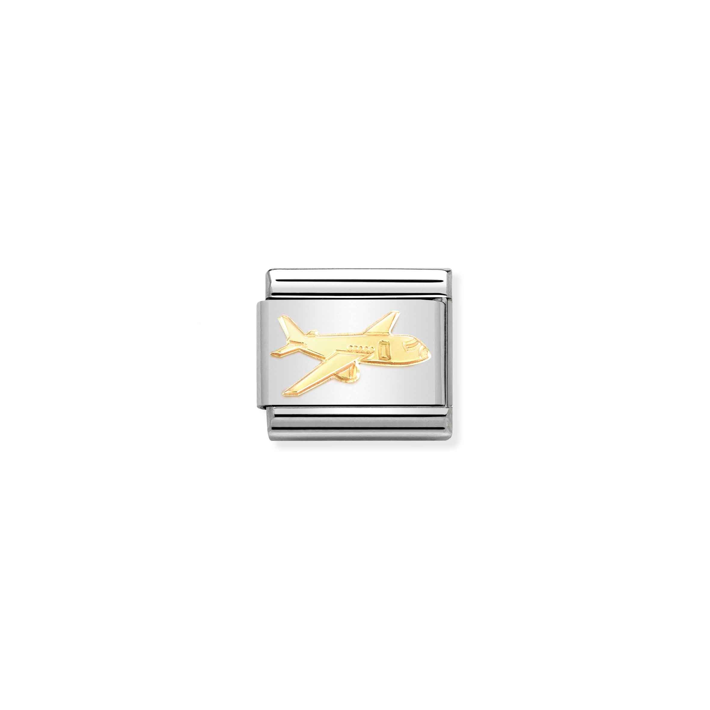 Charm, Composable Link, gold Airplane symbol