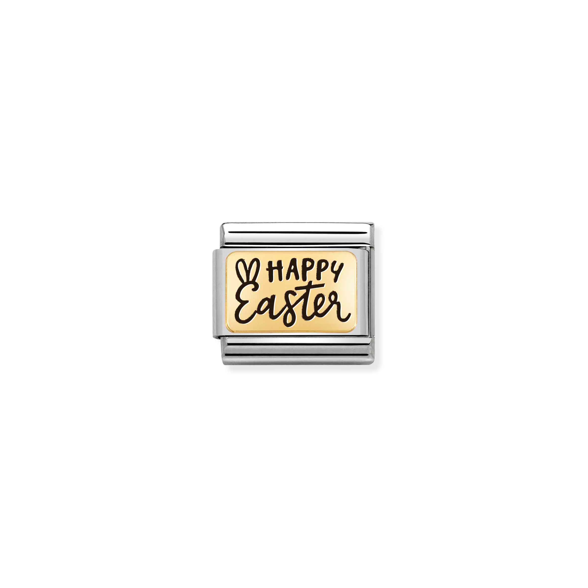 Charm, Composable Link, gold HAPPY EASTER