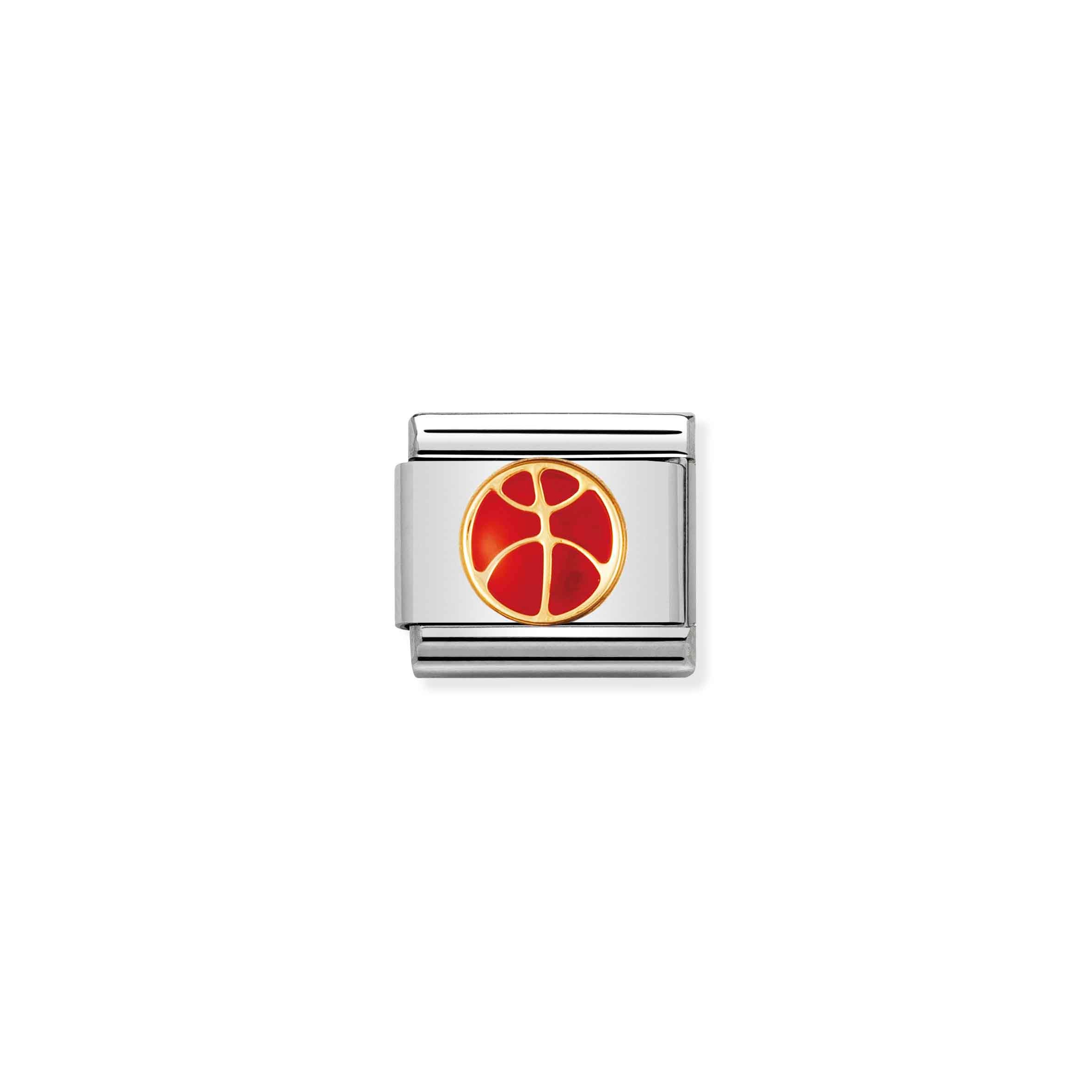 Charm, Composable Link, with Enamel Basketball