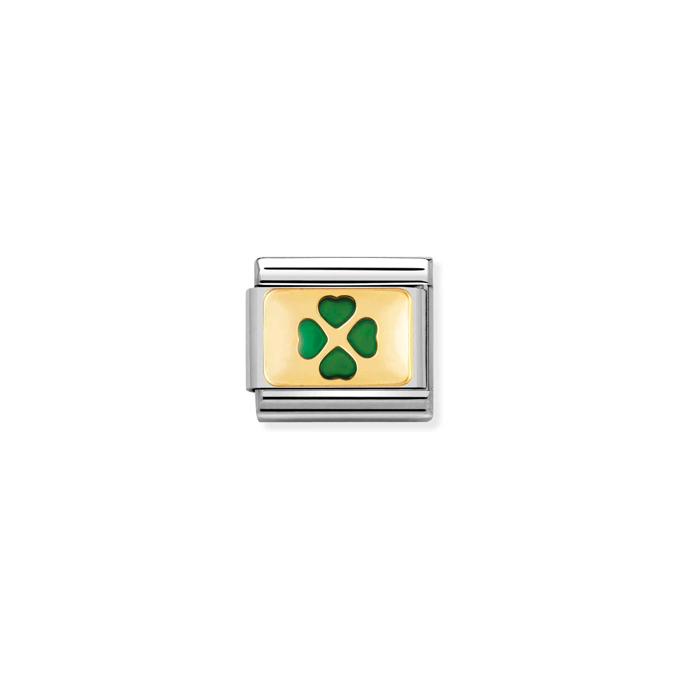 Charm, Composable Link, green Four-Leaf Clover