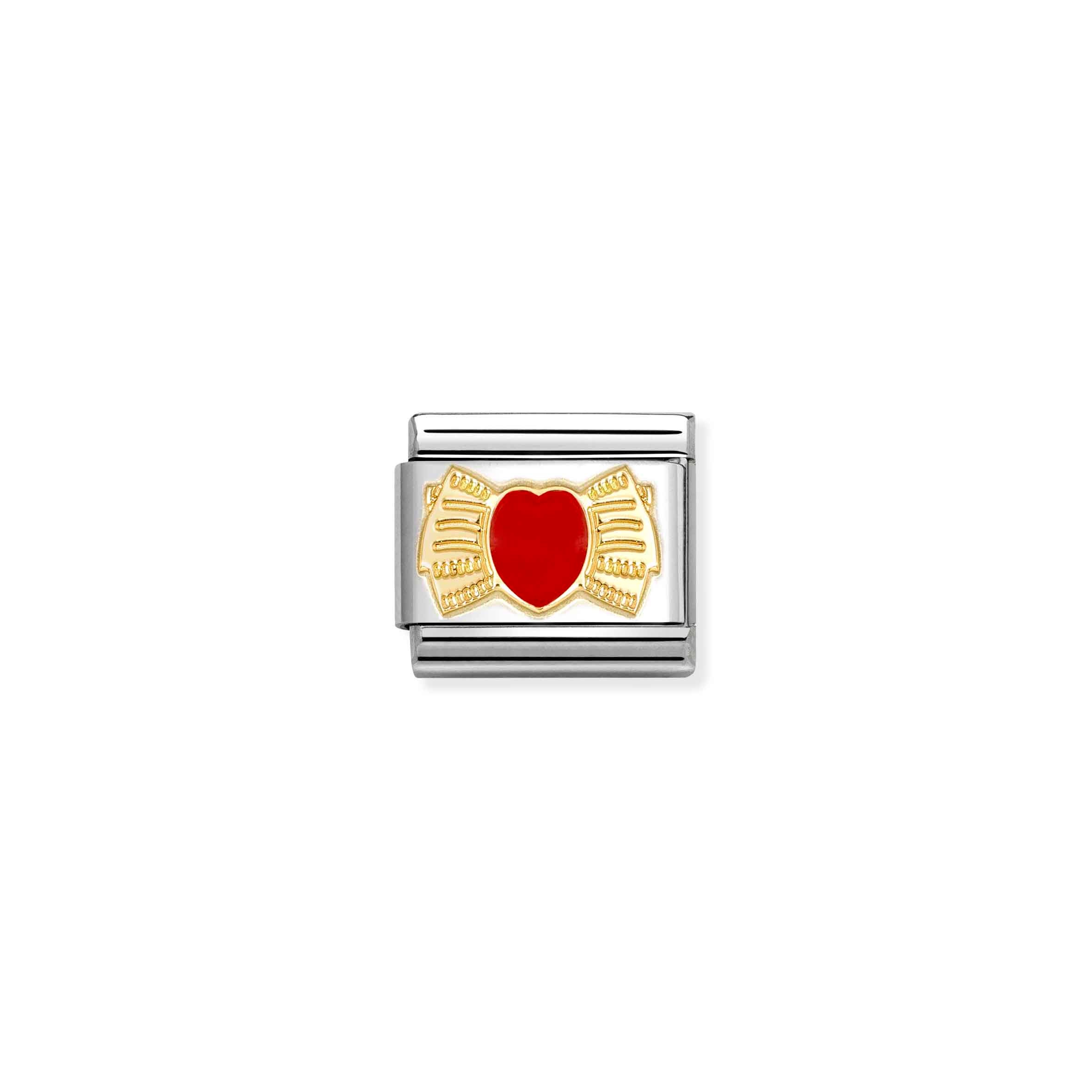 Charm, Composable Link, Heart Bow Red