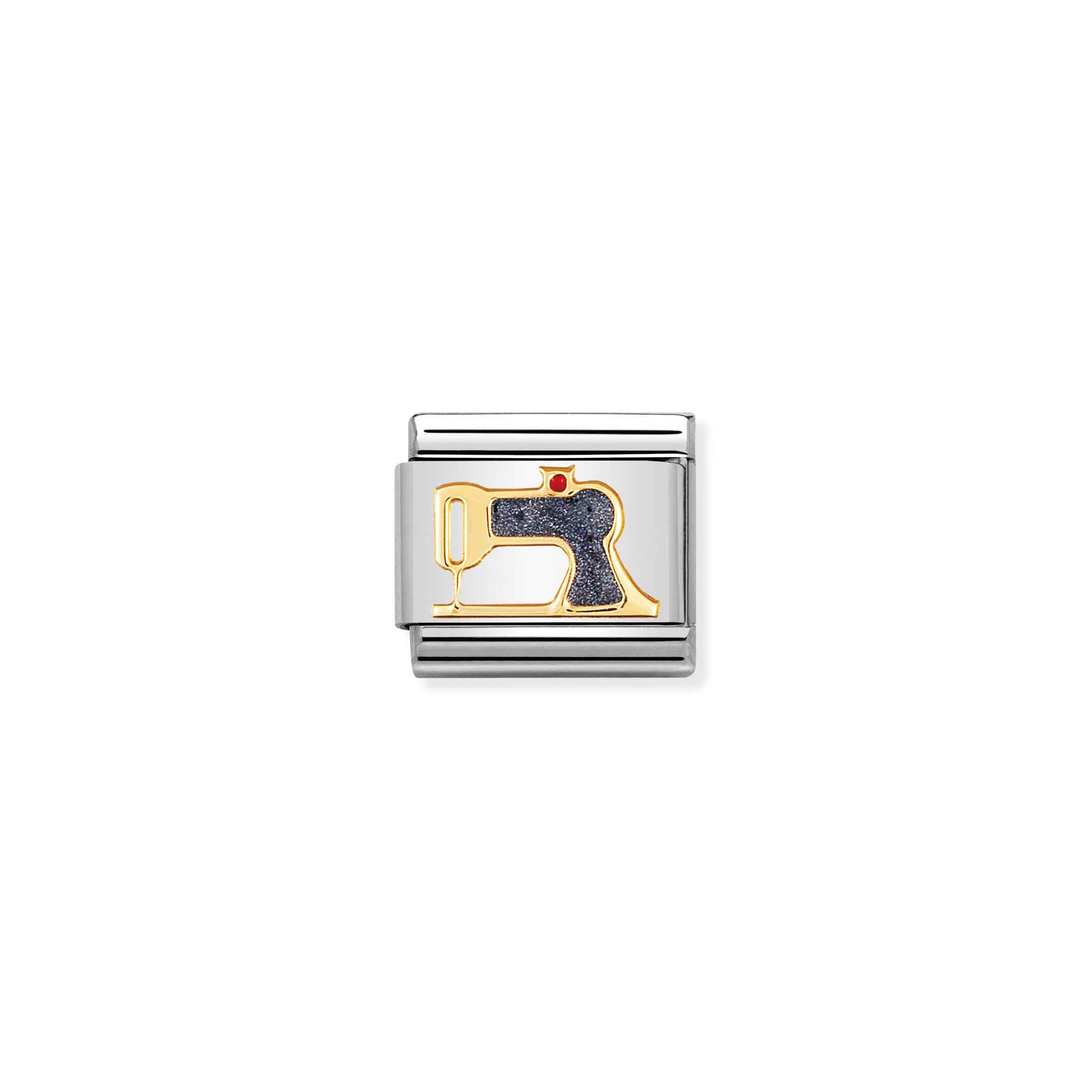 Charm, Composable Link, Sewing Machine in Gold