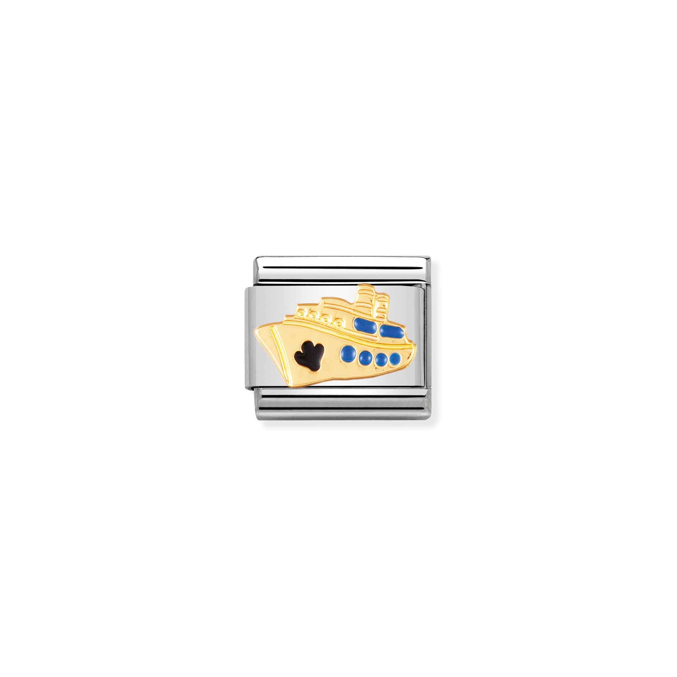 Charm, Composable Link, Cruise Ship in Gold