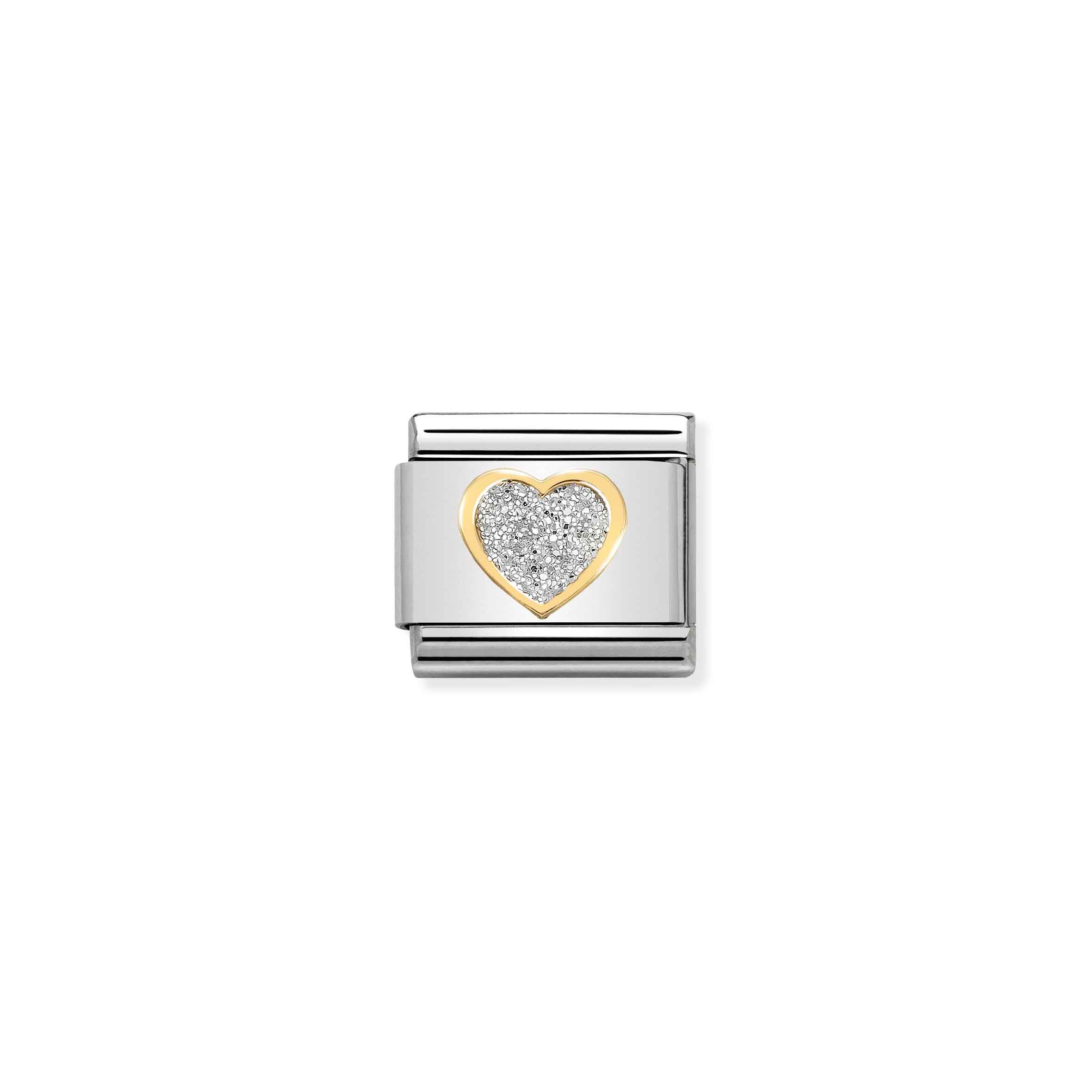 Charm, Composable Link, Glitter Heart