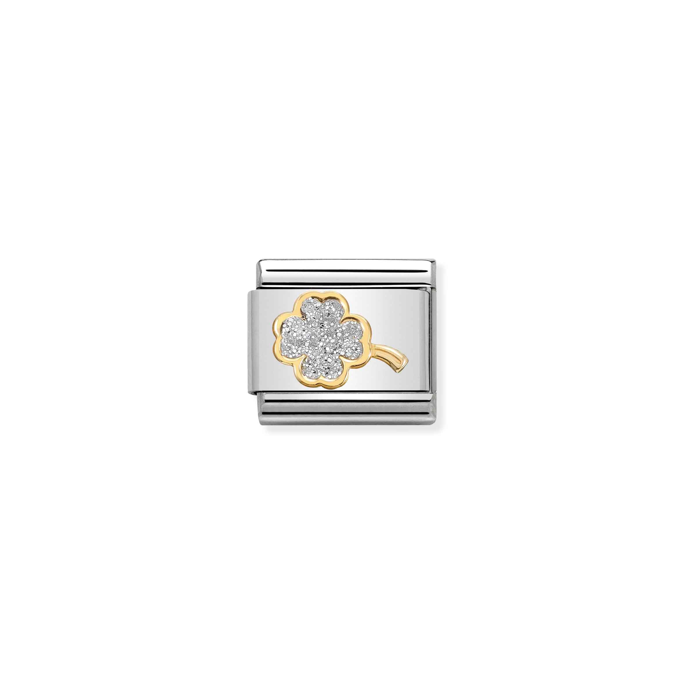 Charm, Composable Link, Glitter 4-Leaf Clover