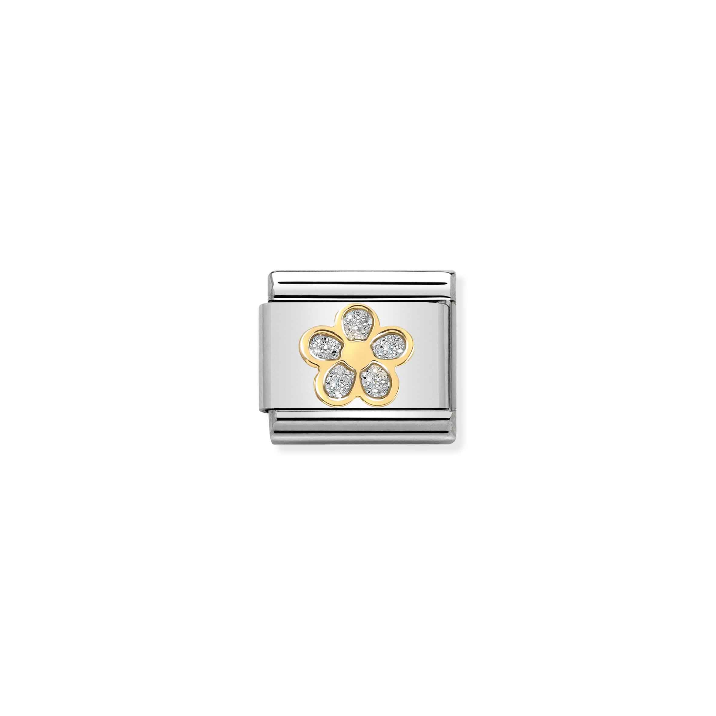 Charm, Composable Link, Glitter Flower