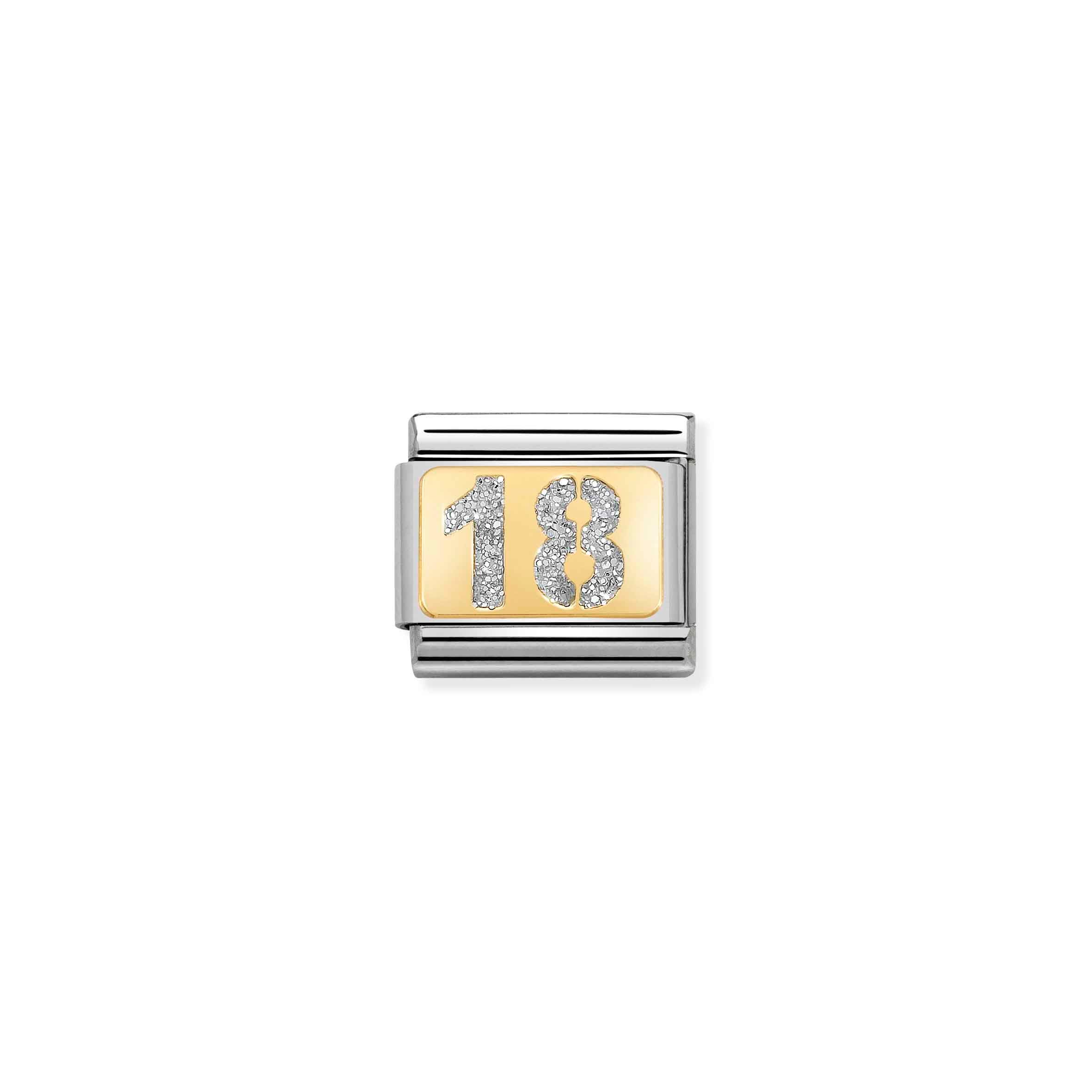 Charm, Composable Link, Glitter Number 18