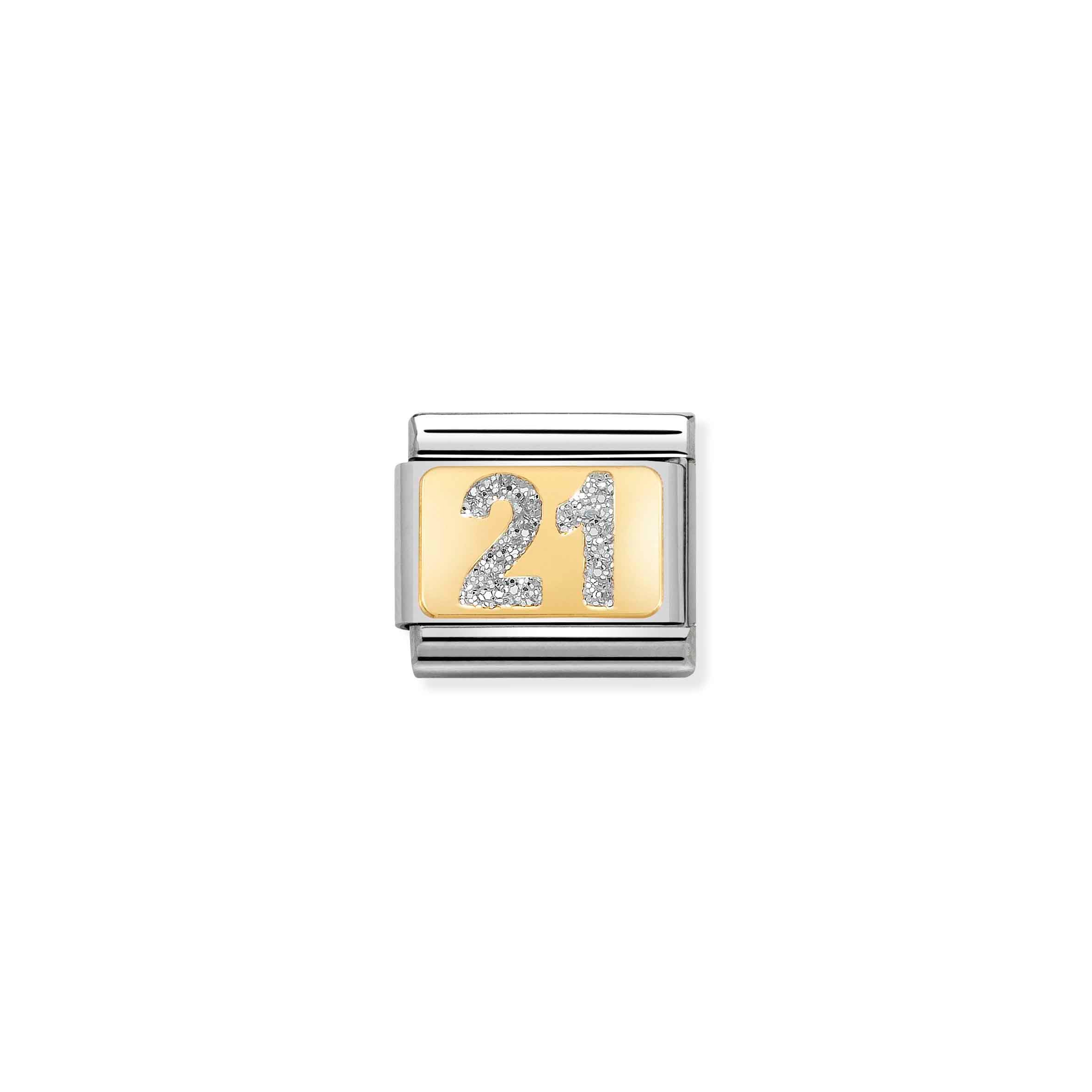 Charm, Composable Link, Glitter Number 21
