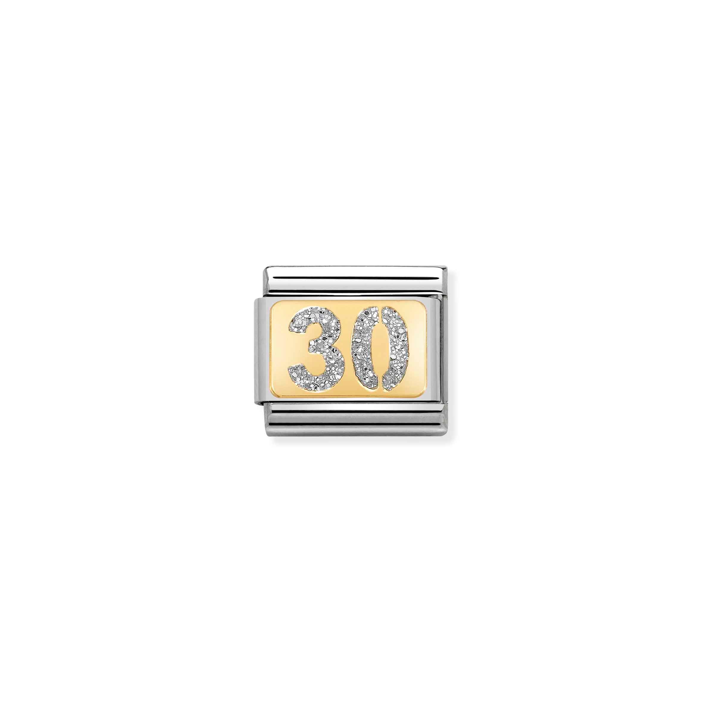 Charm, Composable Link, Glitter Number 30