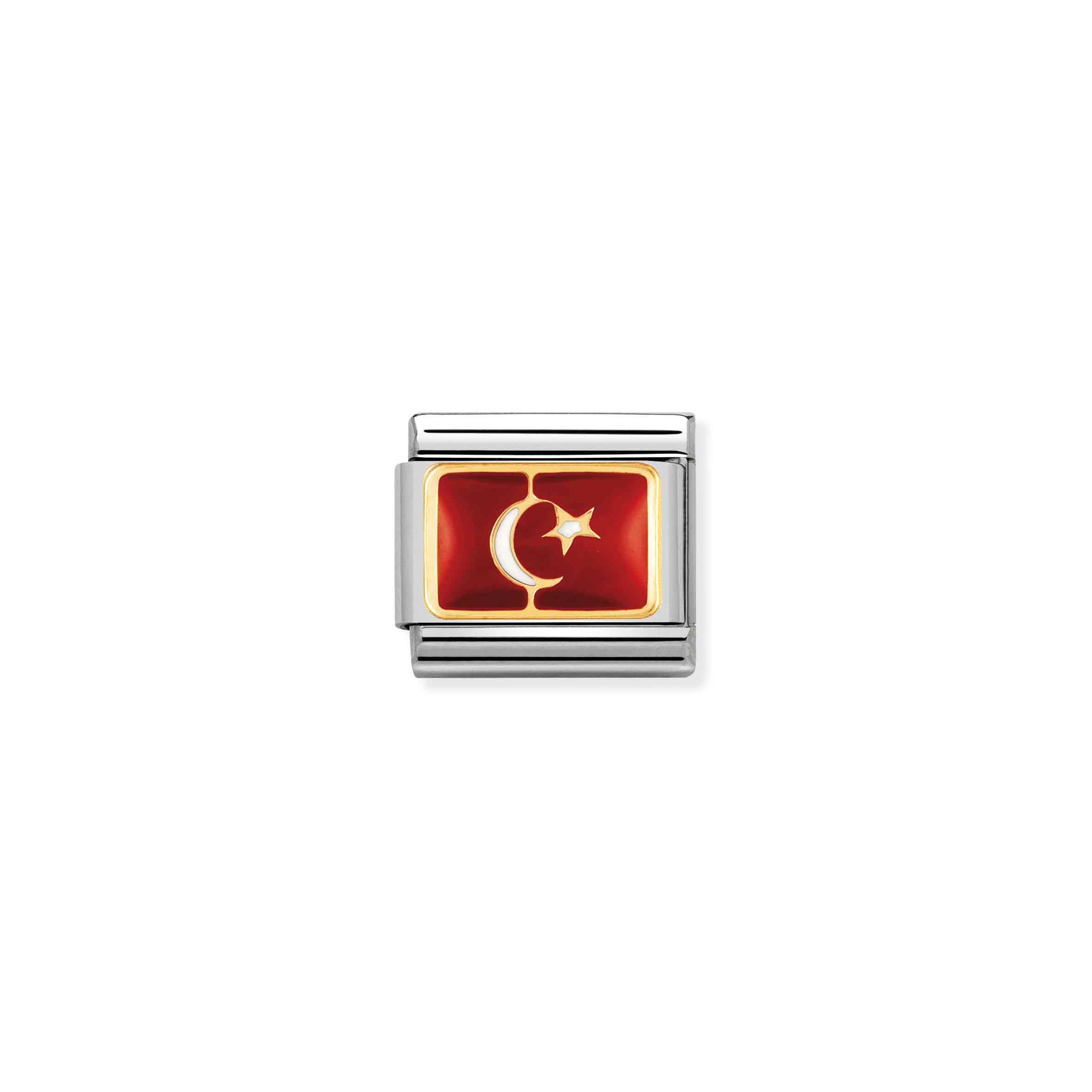 Charm, Composable Link, Turkey Flag in Enamel