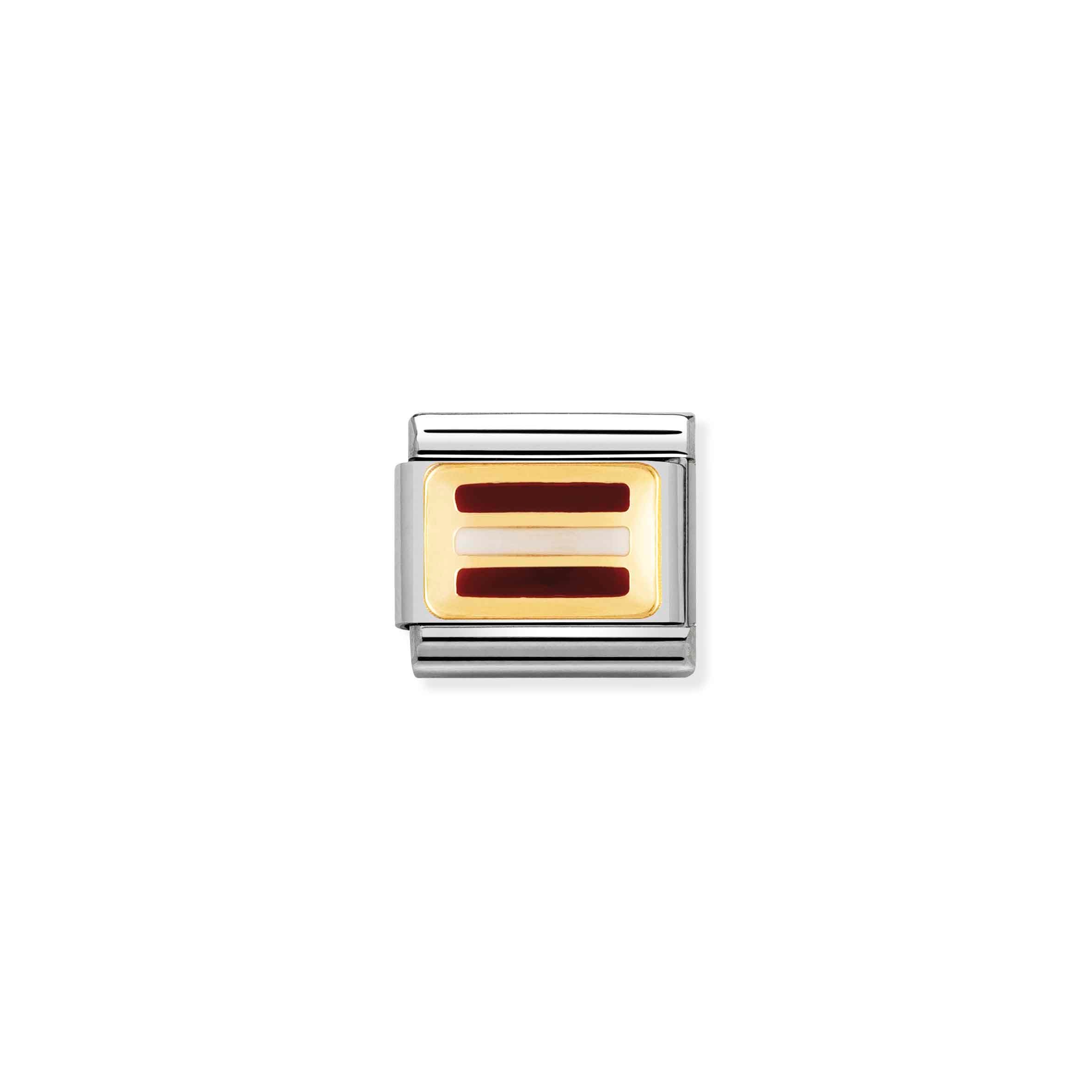 Charm, Composable Link, Latvia Flag in Enamel