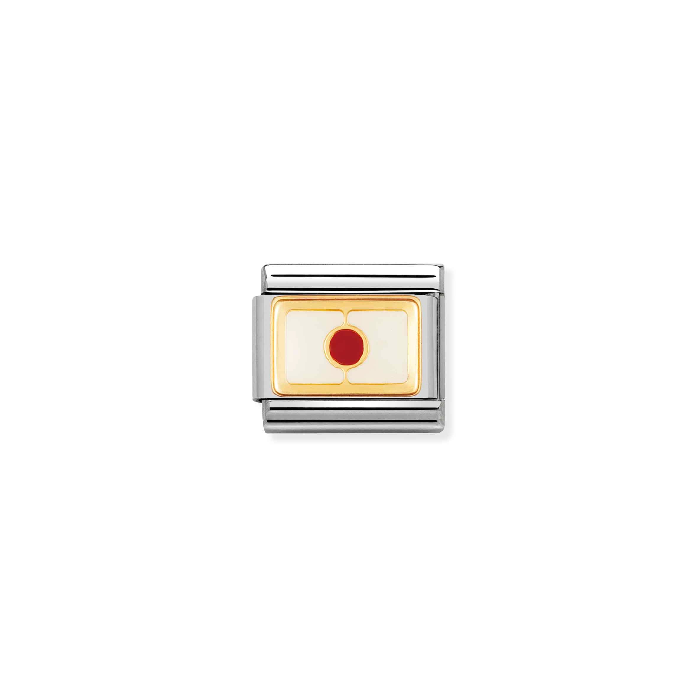 Charm, Composable Link, Japan Flag in Enamel