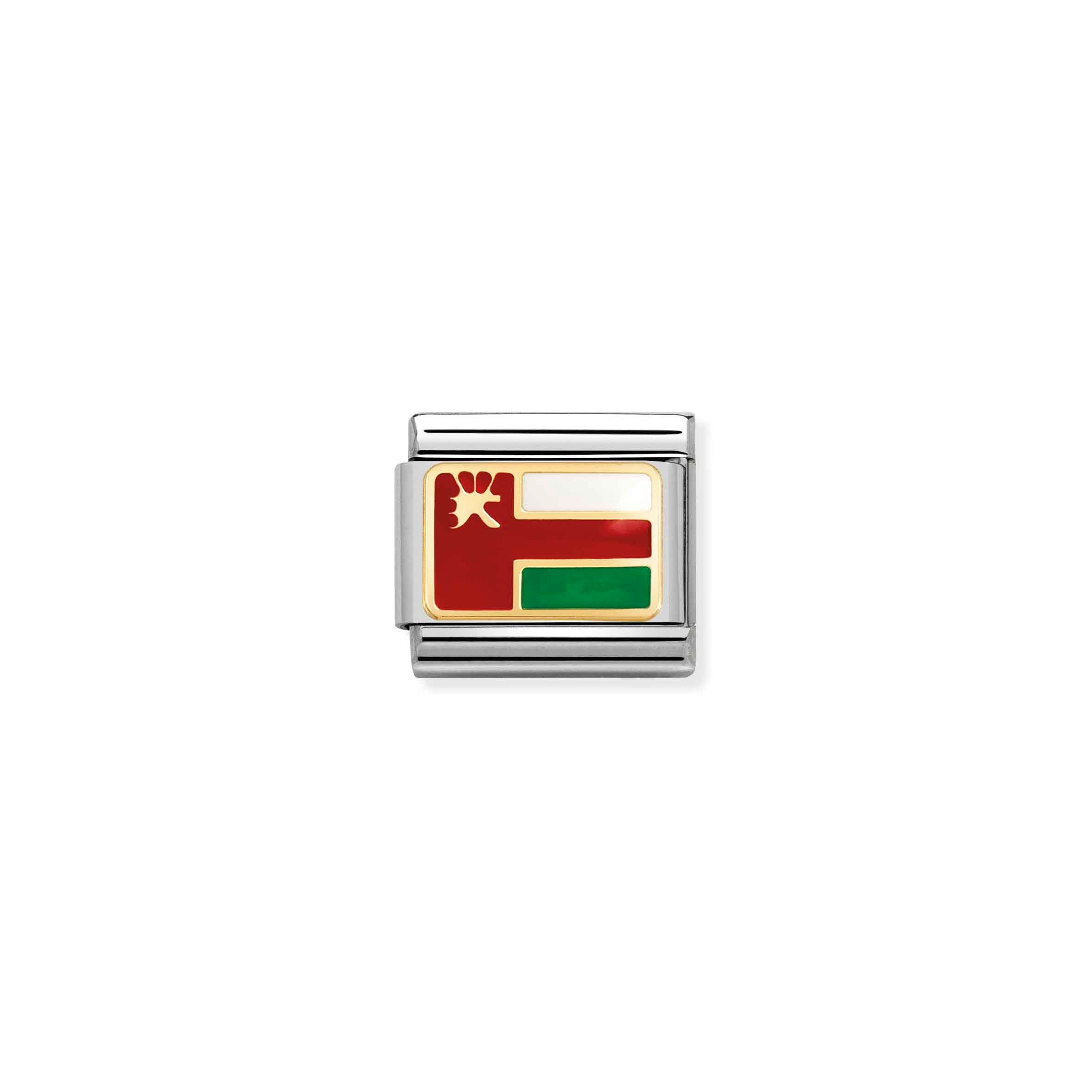 Charm, Composable Link, Oman Flag in Enamel