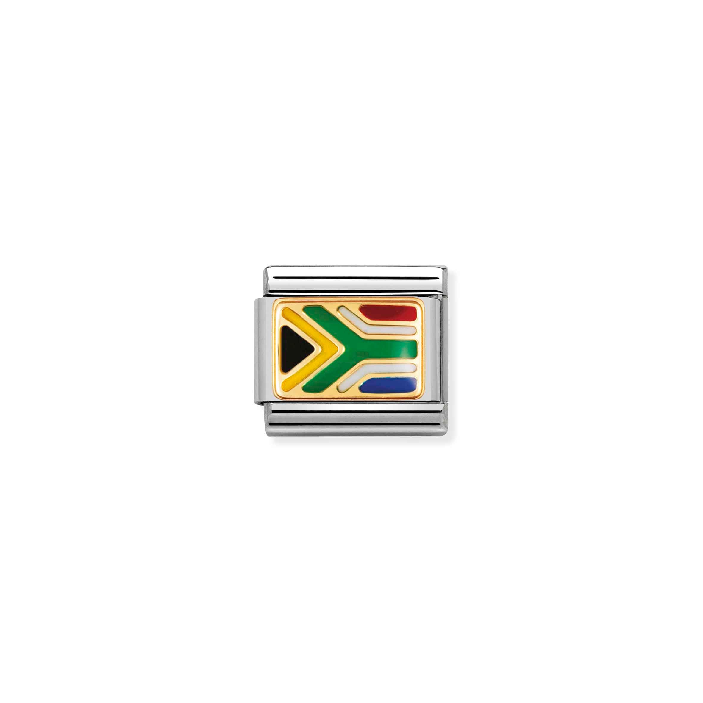 Charm, Composable Link, South Africa Flag in Enamel