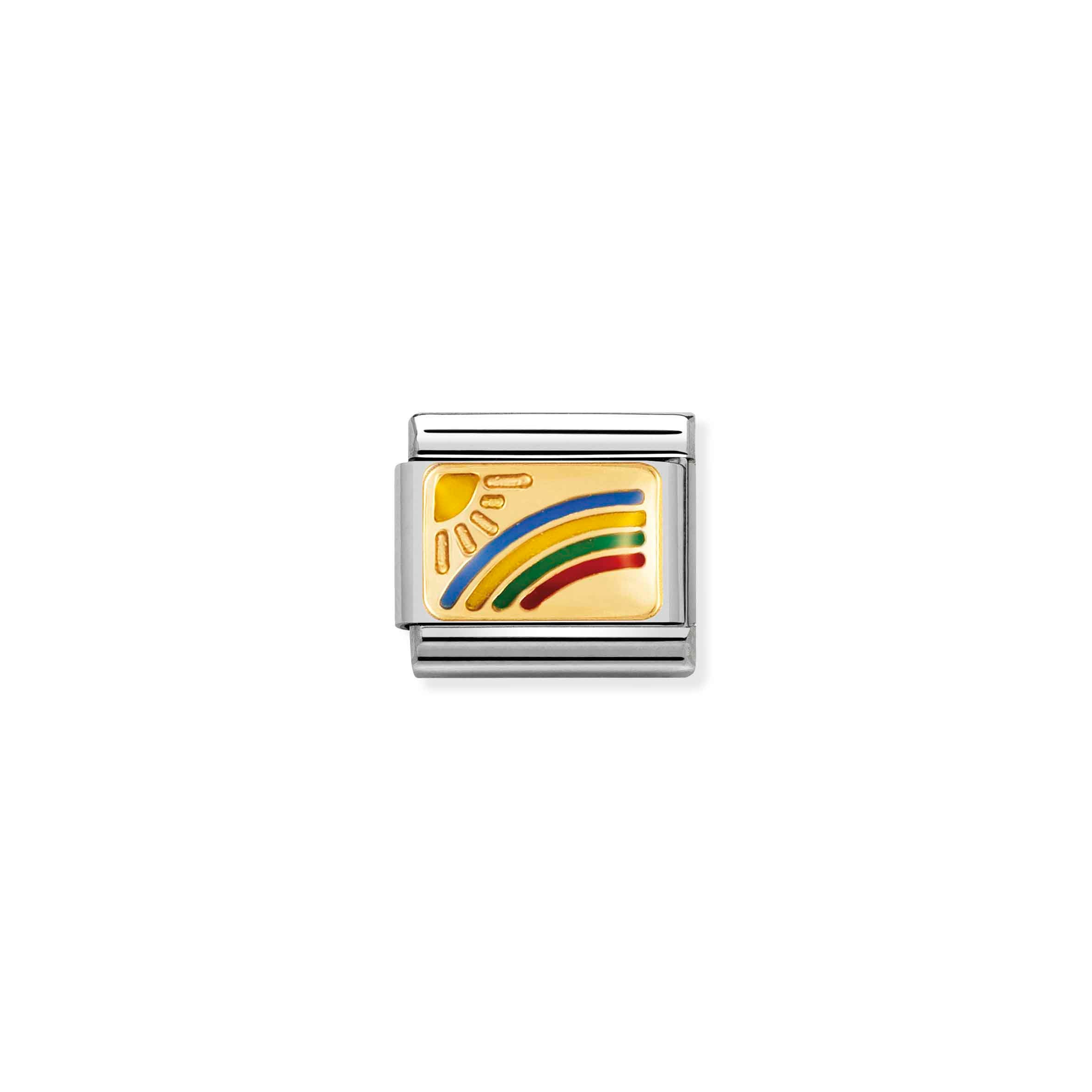 Charm, Composable Link, Rainbow in bonded yellow gold