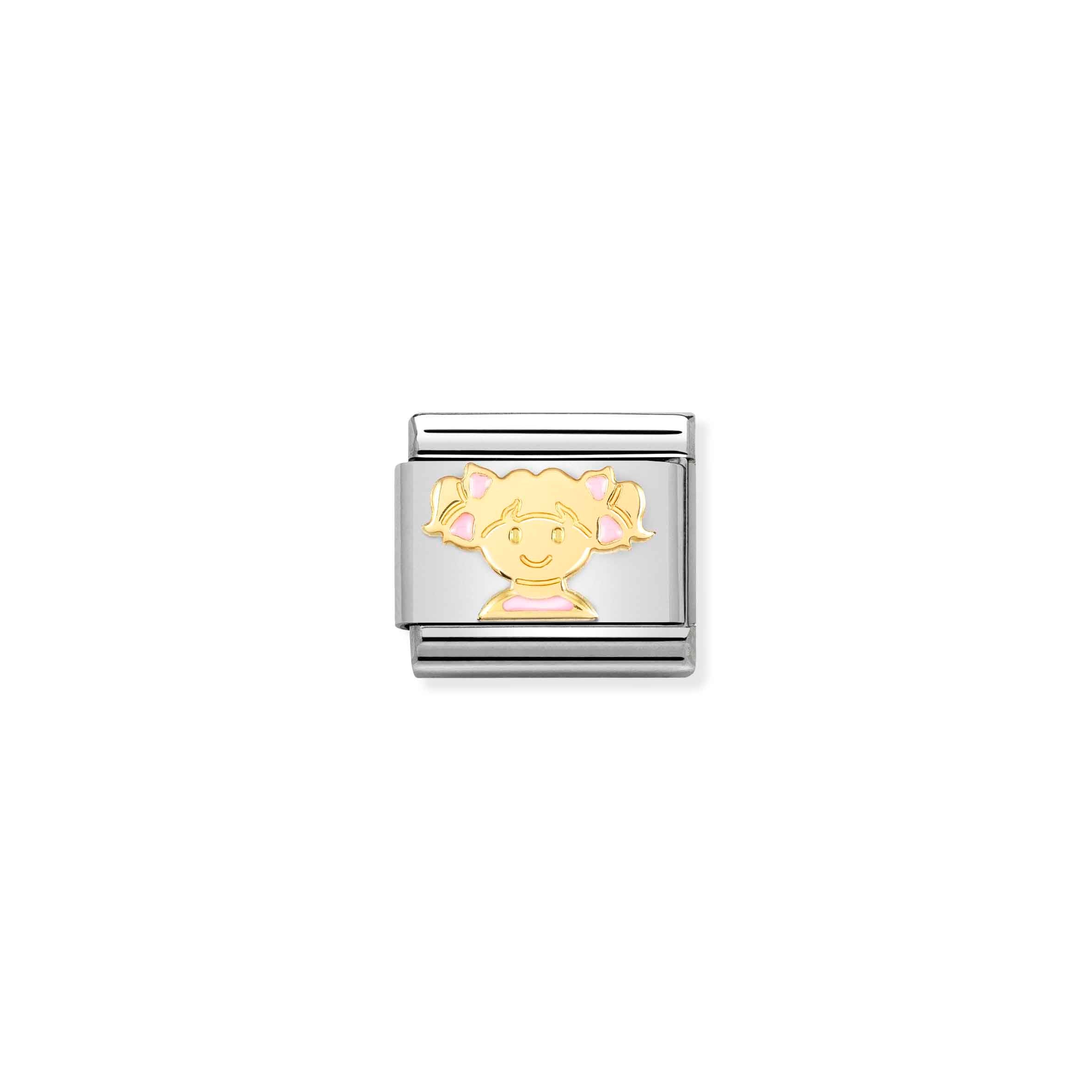 Charm, Composable Link, Pink Girl in gold