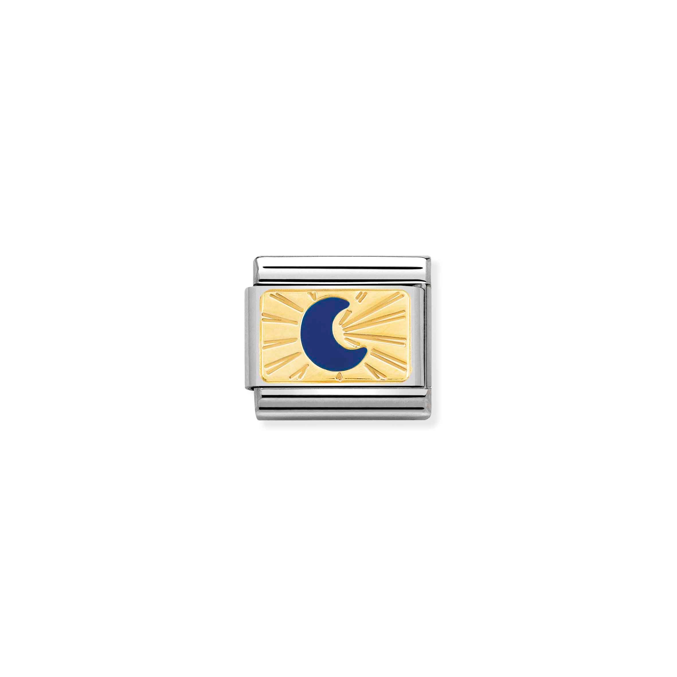 Charm, Composable Link, Gold with Moon Blue