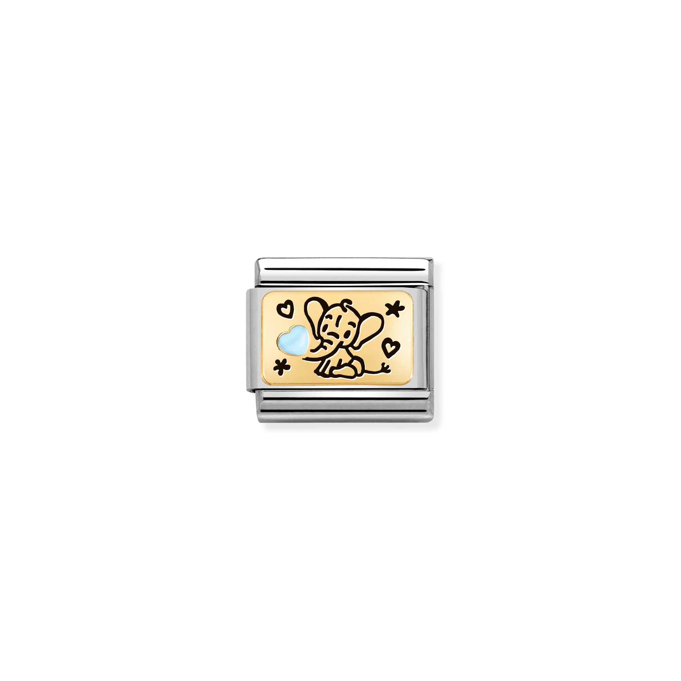 Charm, Composable Link, Light Blue Elephant