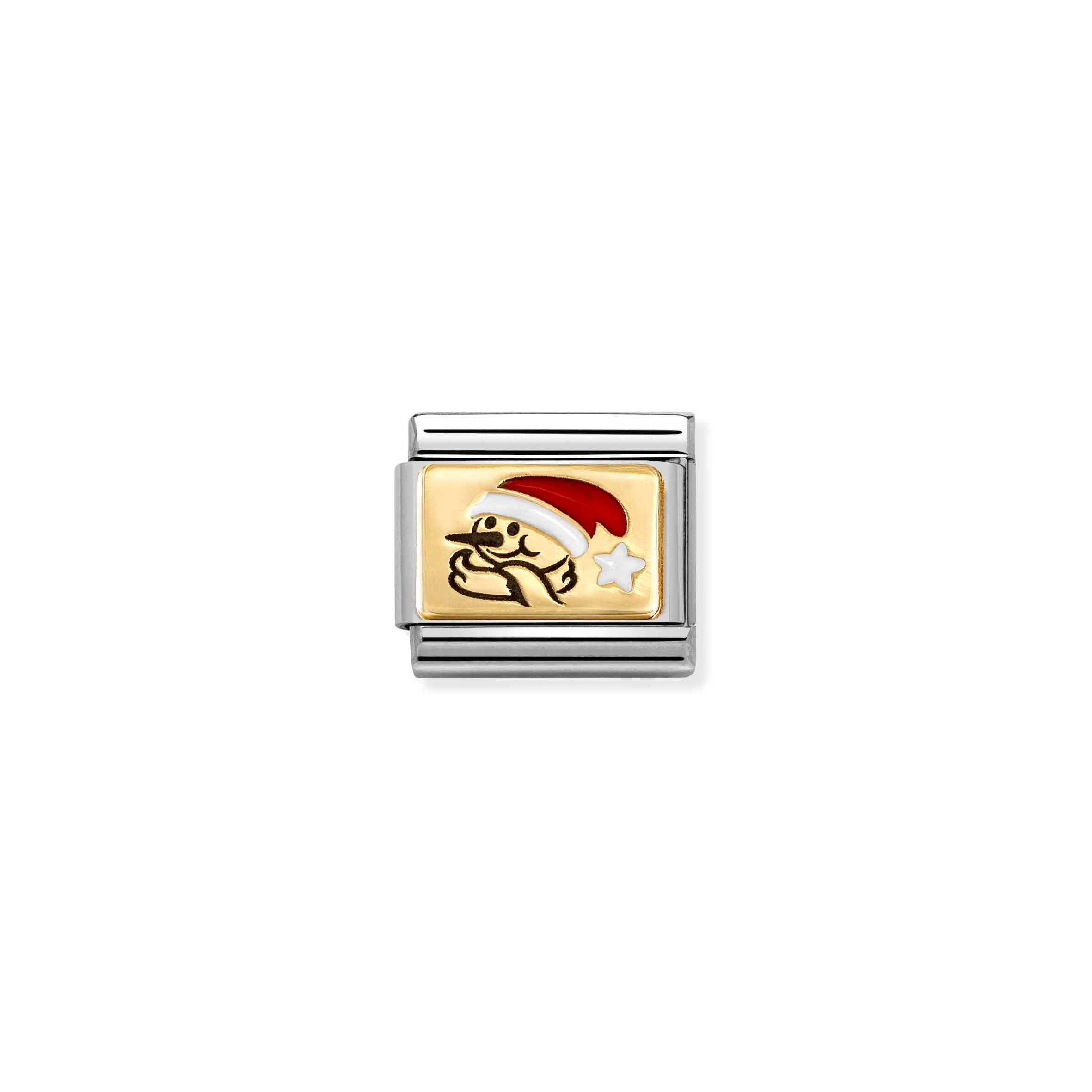 Charm, Composable Link, Snowman, Santa Hat