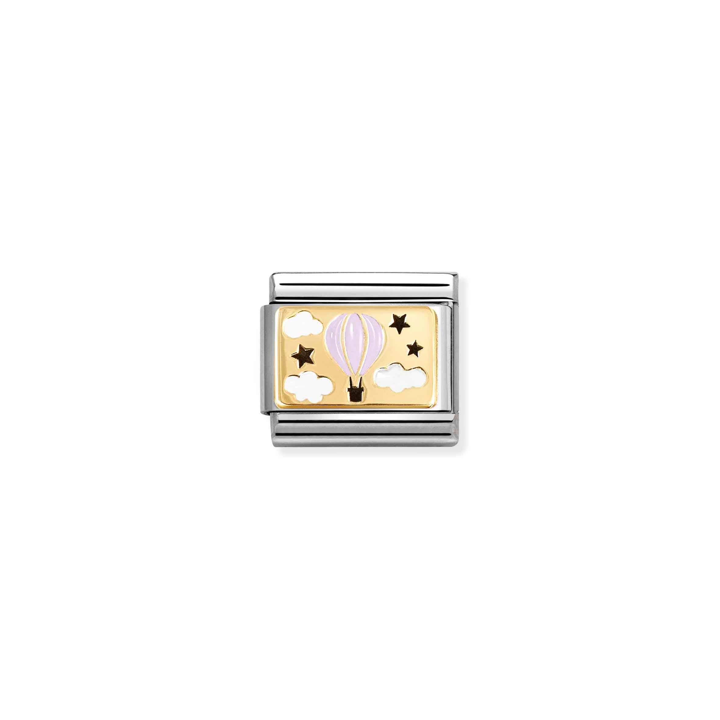 Charm, Composable Link, Pink Hot Air Balloon